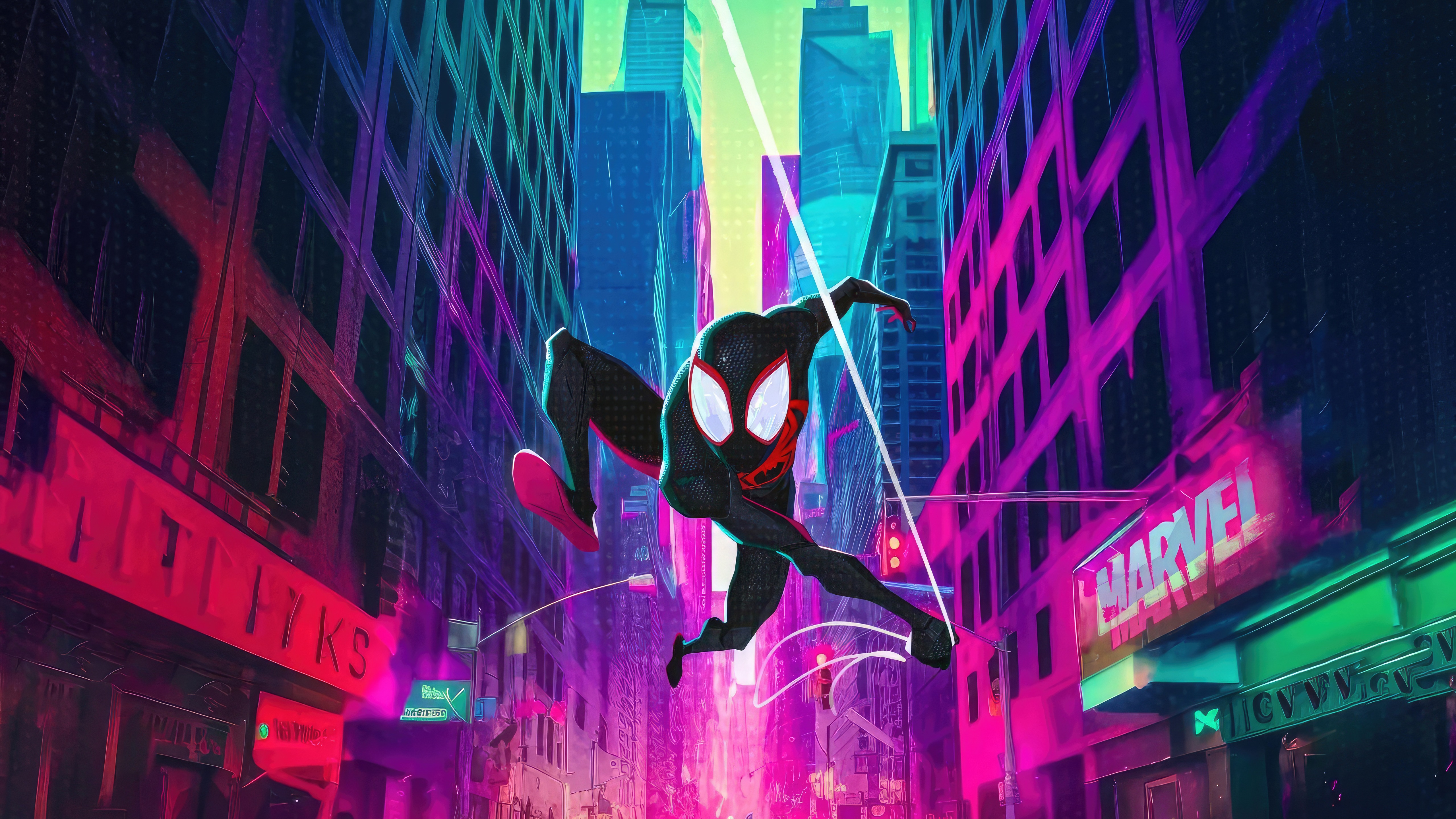 Spider-Man (Miles Morales) in New York City HD Wallpaper