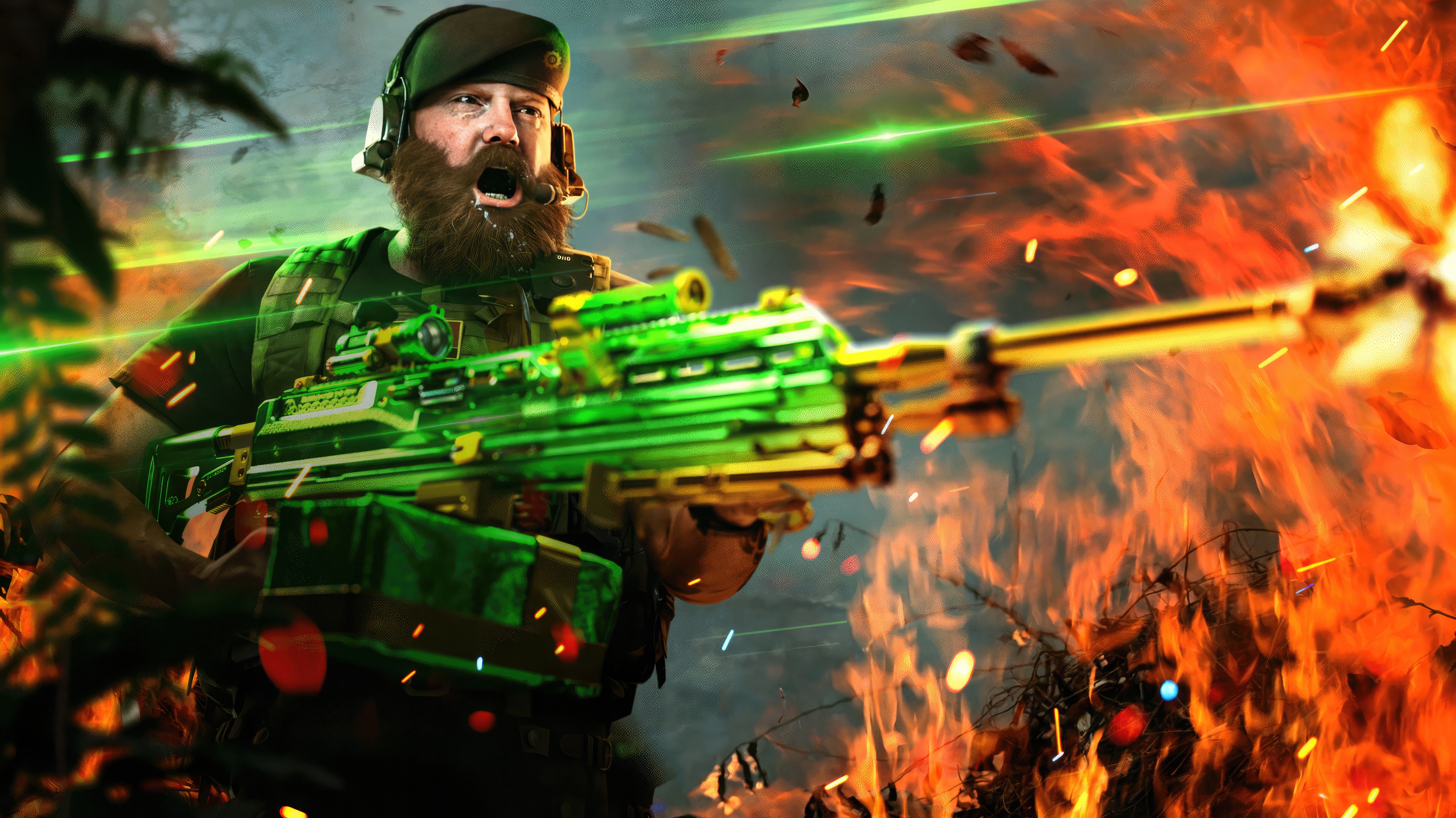 Soldier with green weapon in Call of Duty: Modern Warfare HD Wallpaper