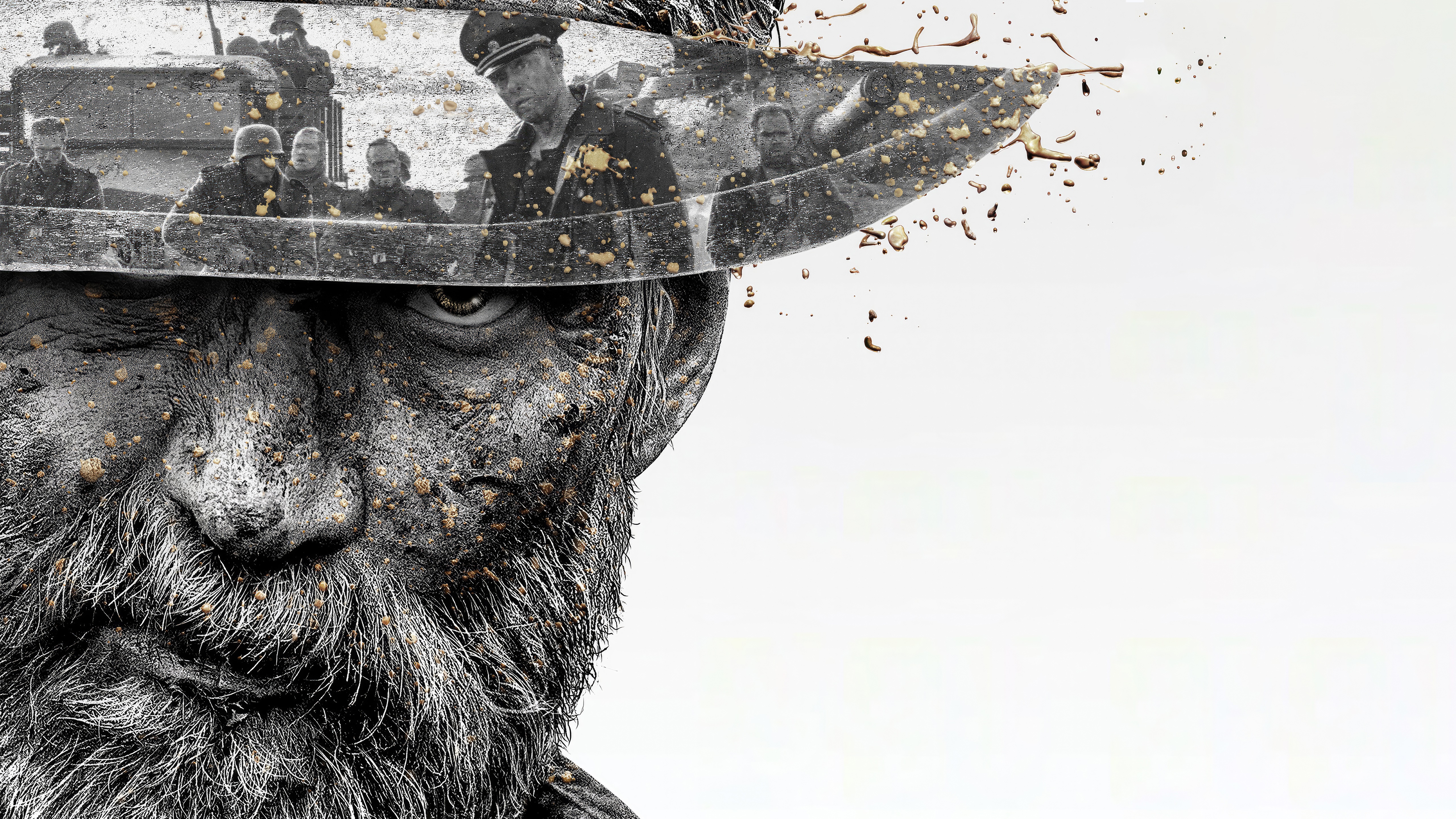 Soldiers reflected in a man's eye HD Wallpaper