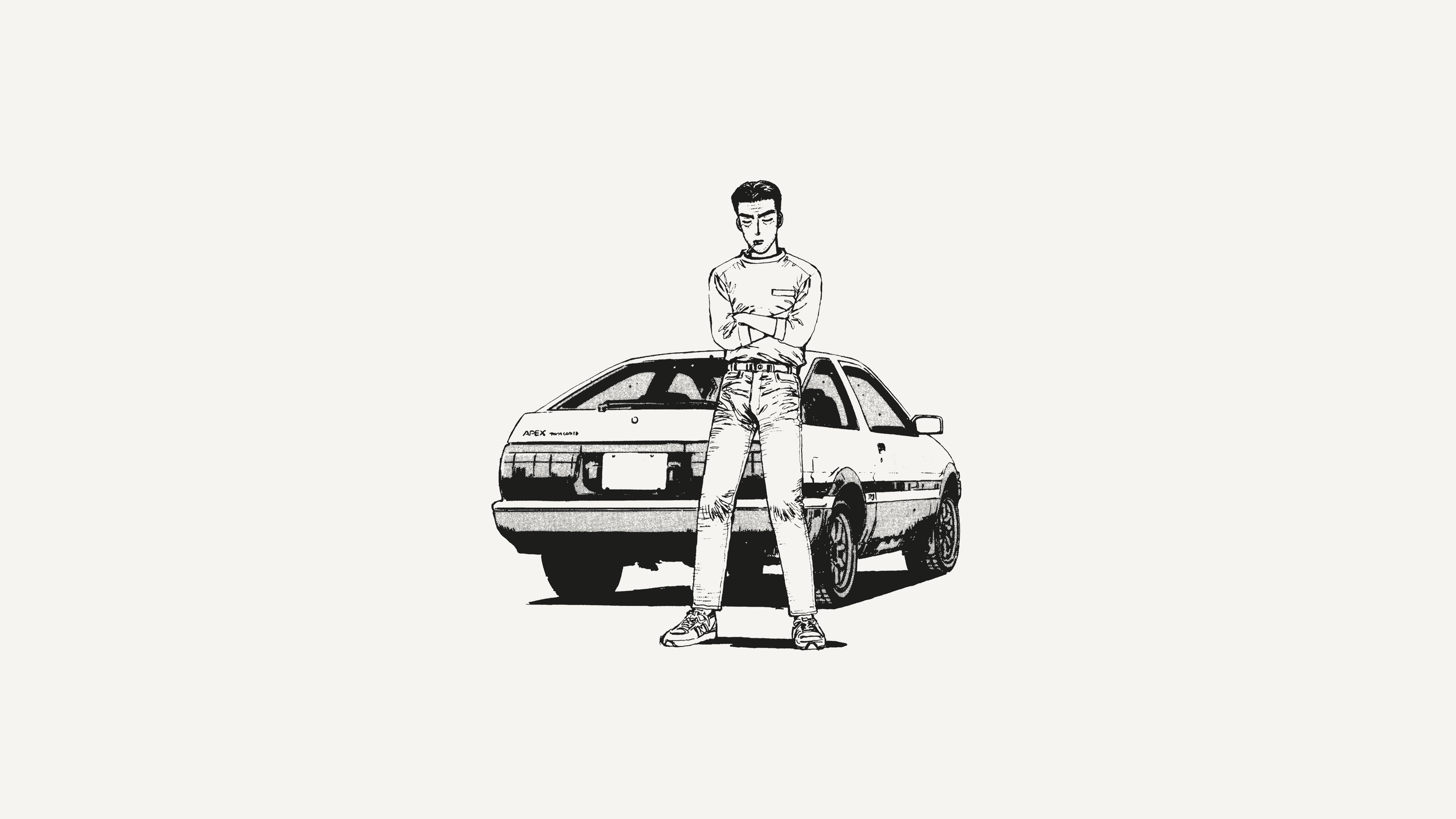 Takumi Fujiwara and his Toyota AE86 from Initial D HD Wallpaper