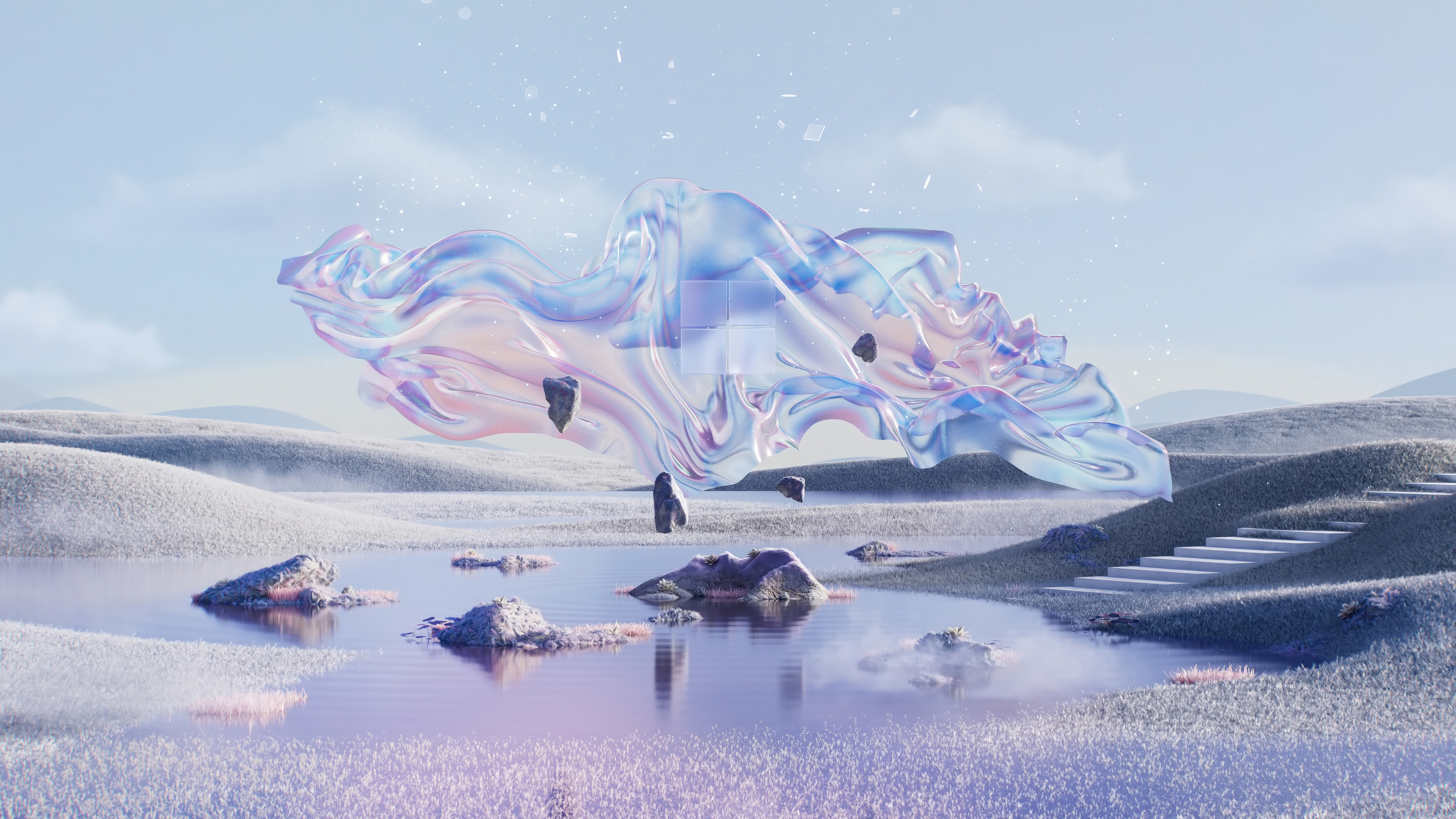 Windows 11 abstract fluid landscape 4K HD Wallpaper
