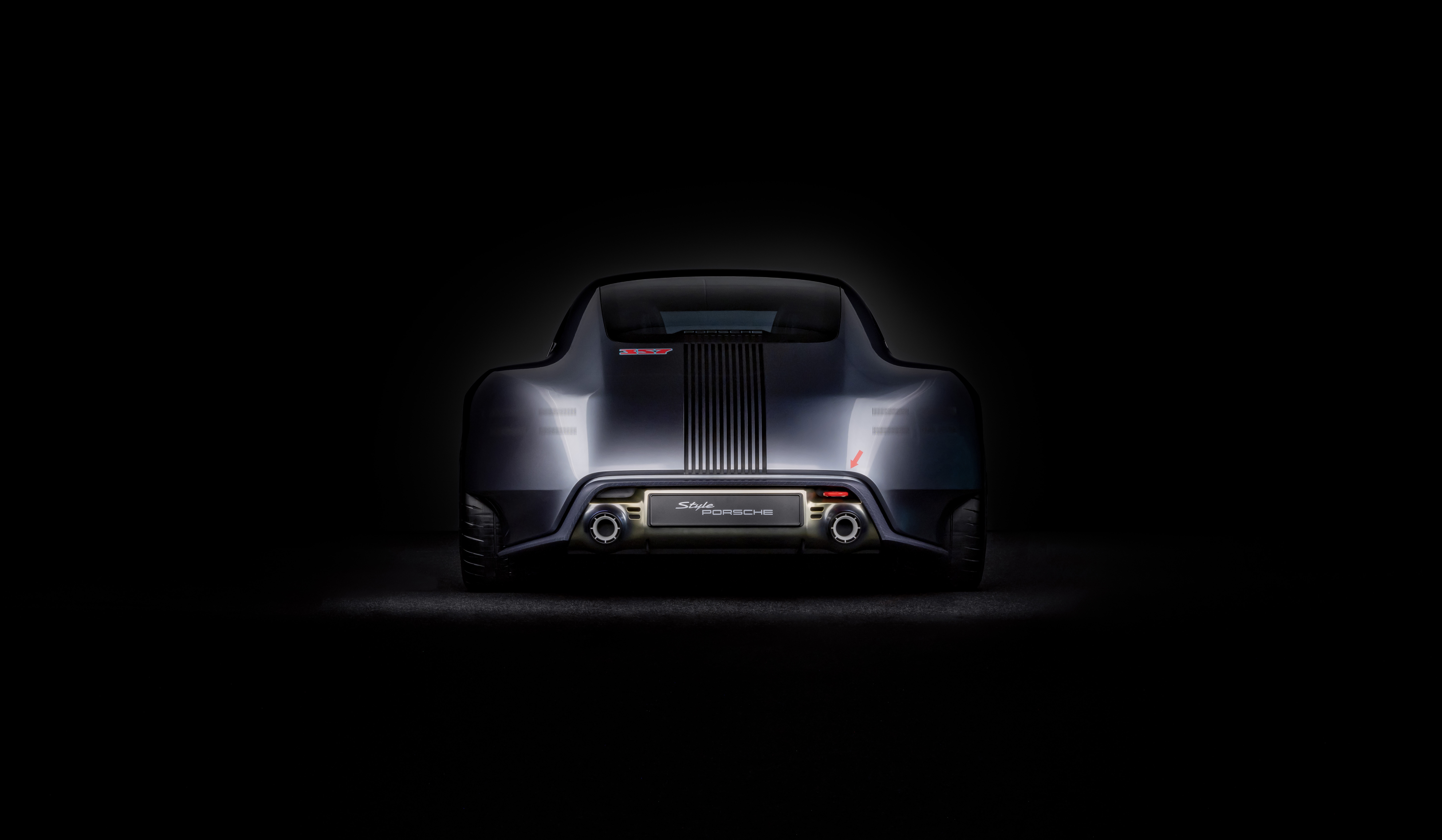 Porsche Vision 357 concept car rear view HD Wallpaper