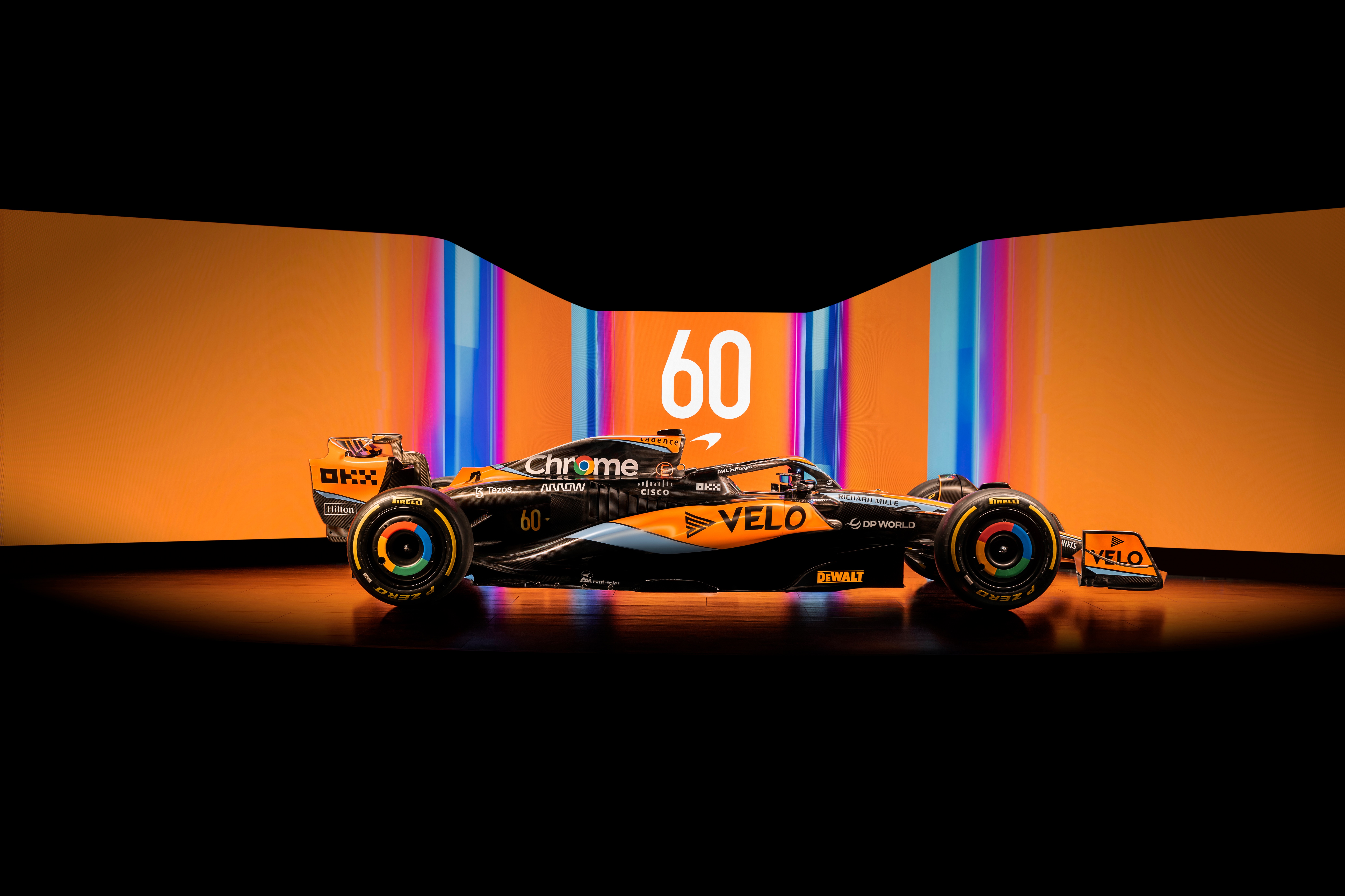 McLaren MCL60 Formula 1 car with "60" display HD Wallpaper