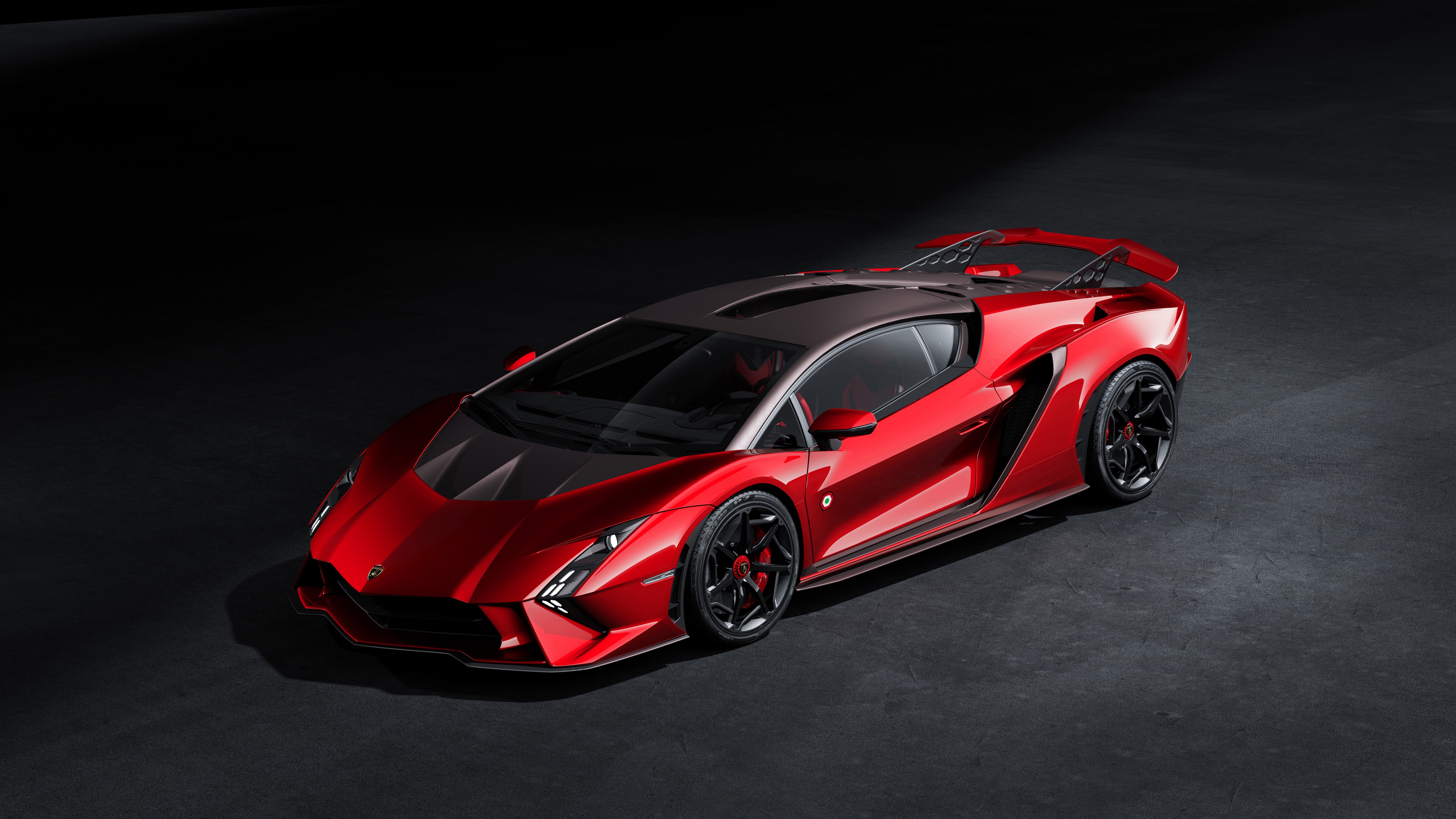 Red Lamborghini Invencible sports car HD Wallpaper