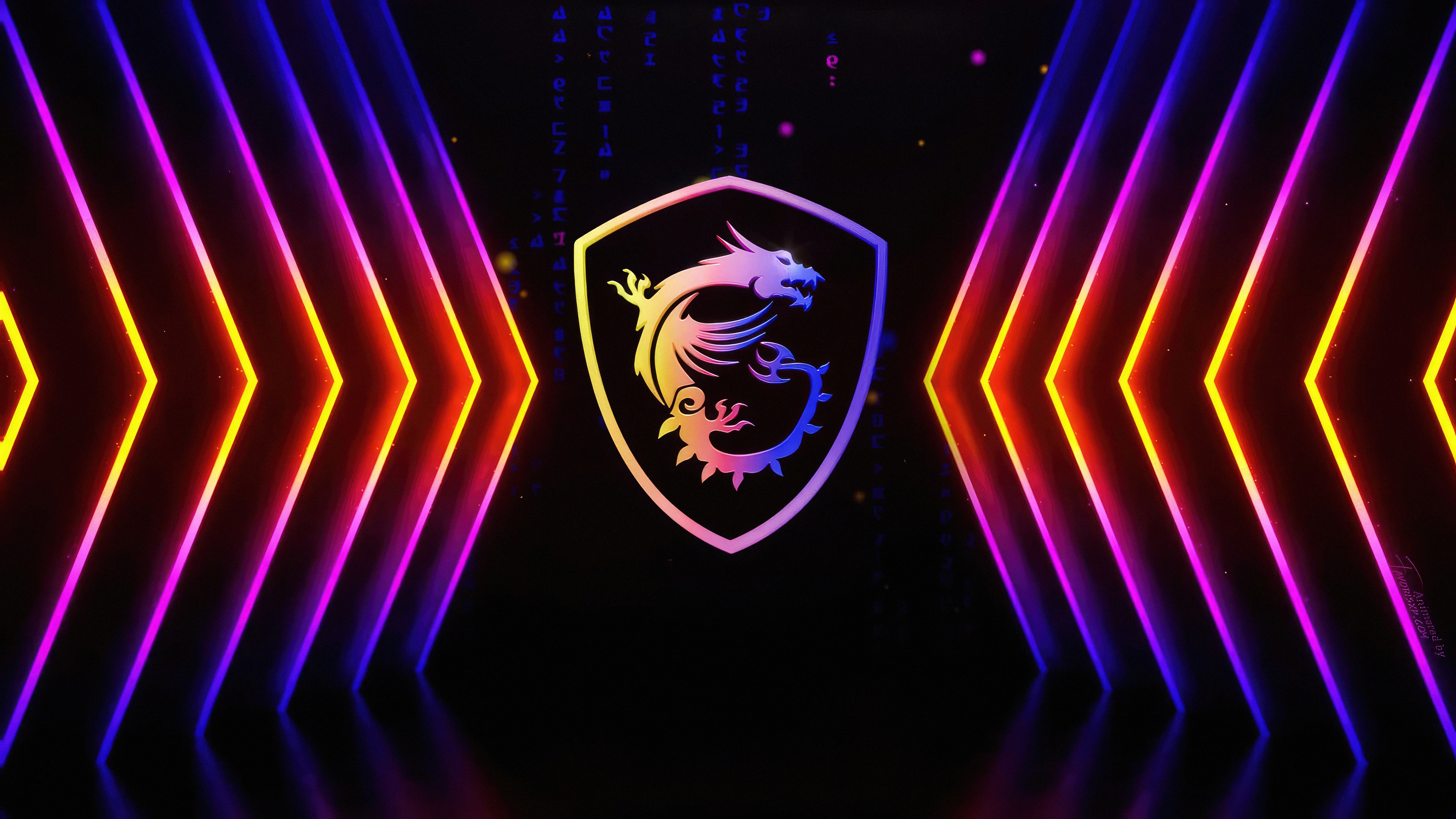 MSI Dragon Logo 4K HD Wallpaper