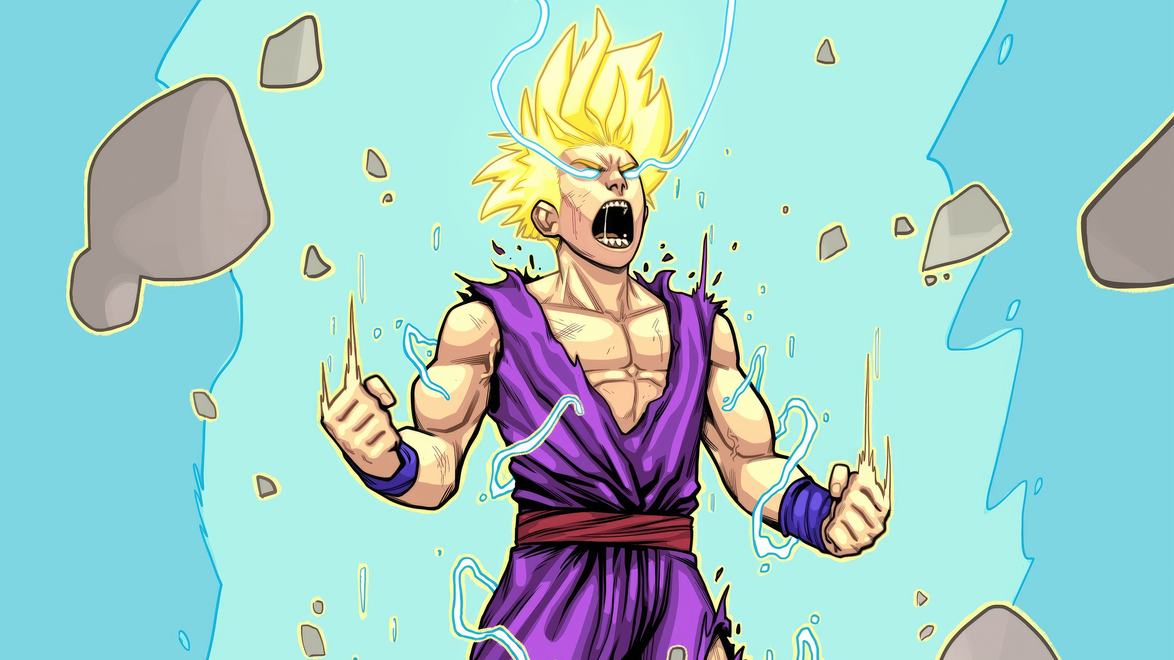 Gohan from Dragon Ball powering up HD Wallpaper