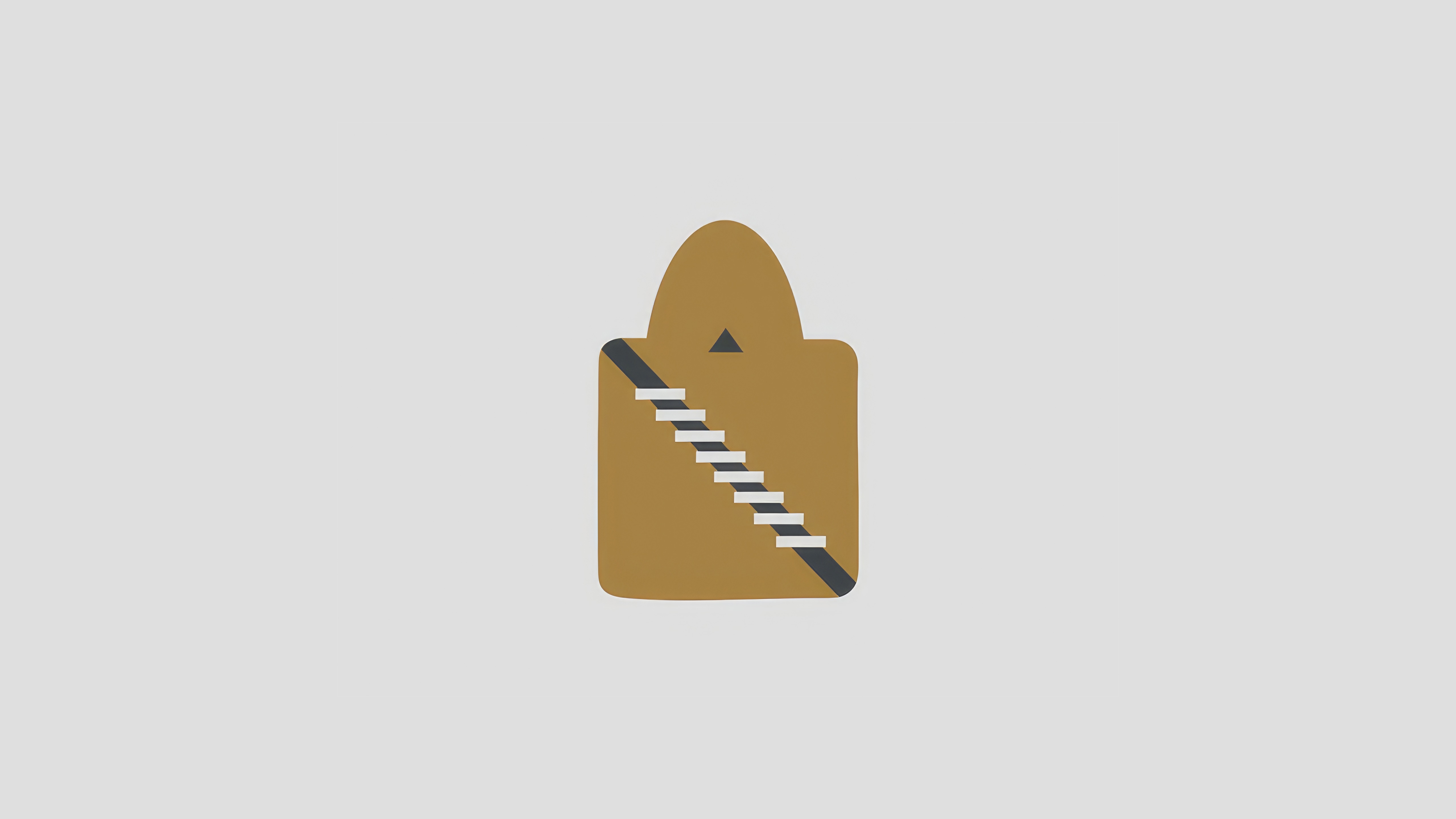 Minimalist artwork of a stylized bag with stairs HD Wallpaper