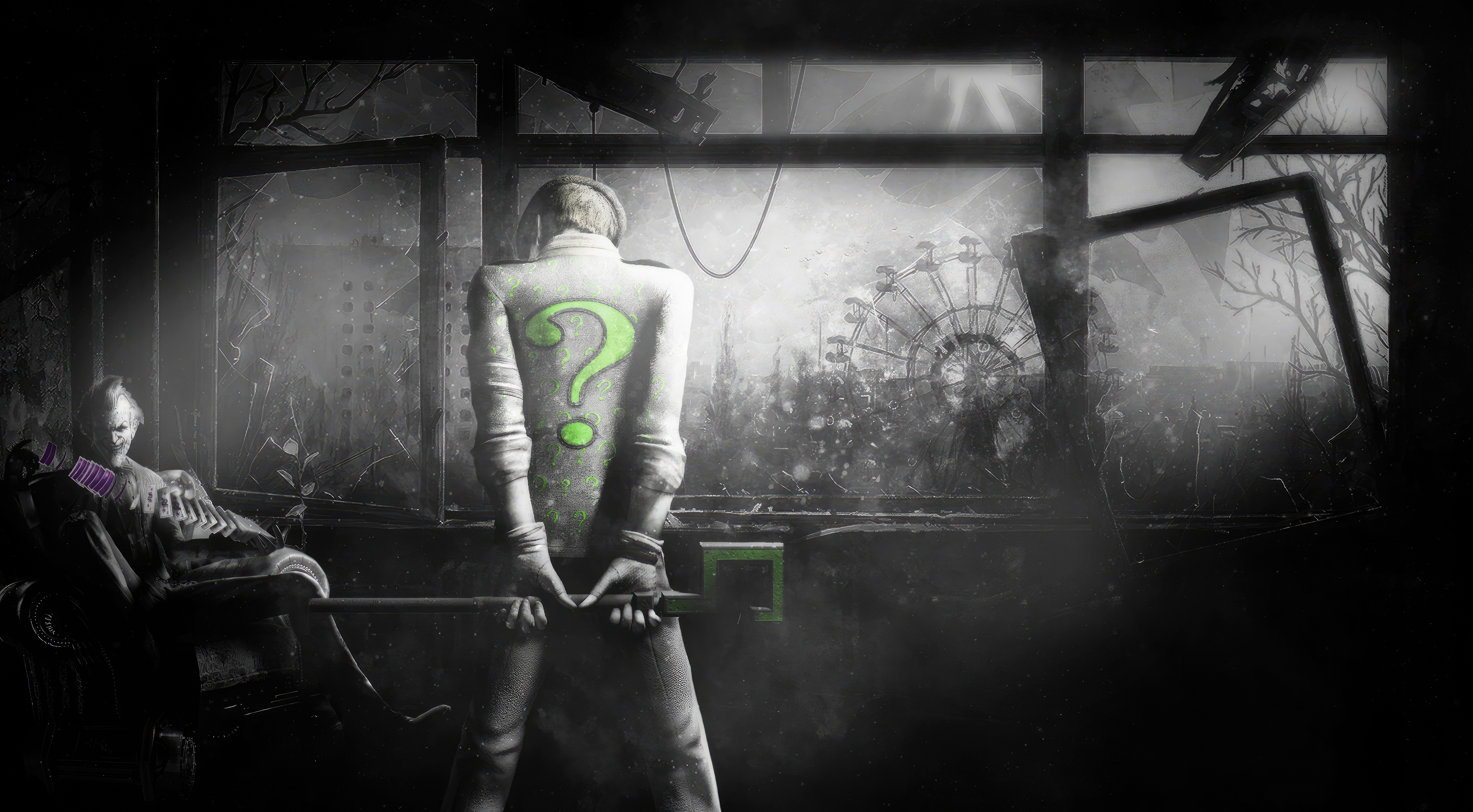 Riddler and Joker from Batman artwork 4K HD Wallpaper