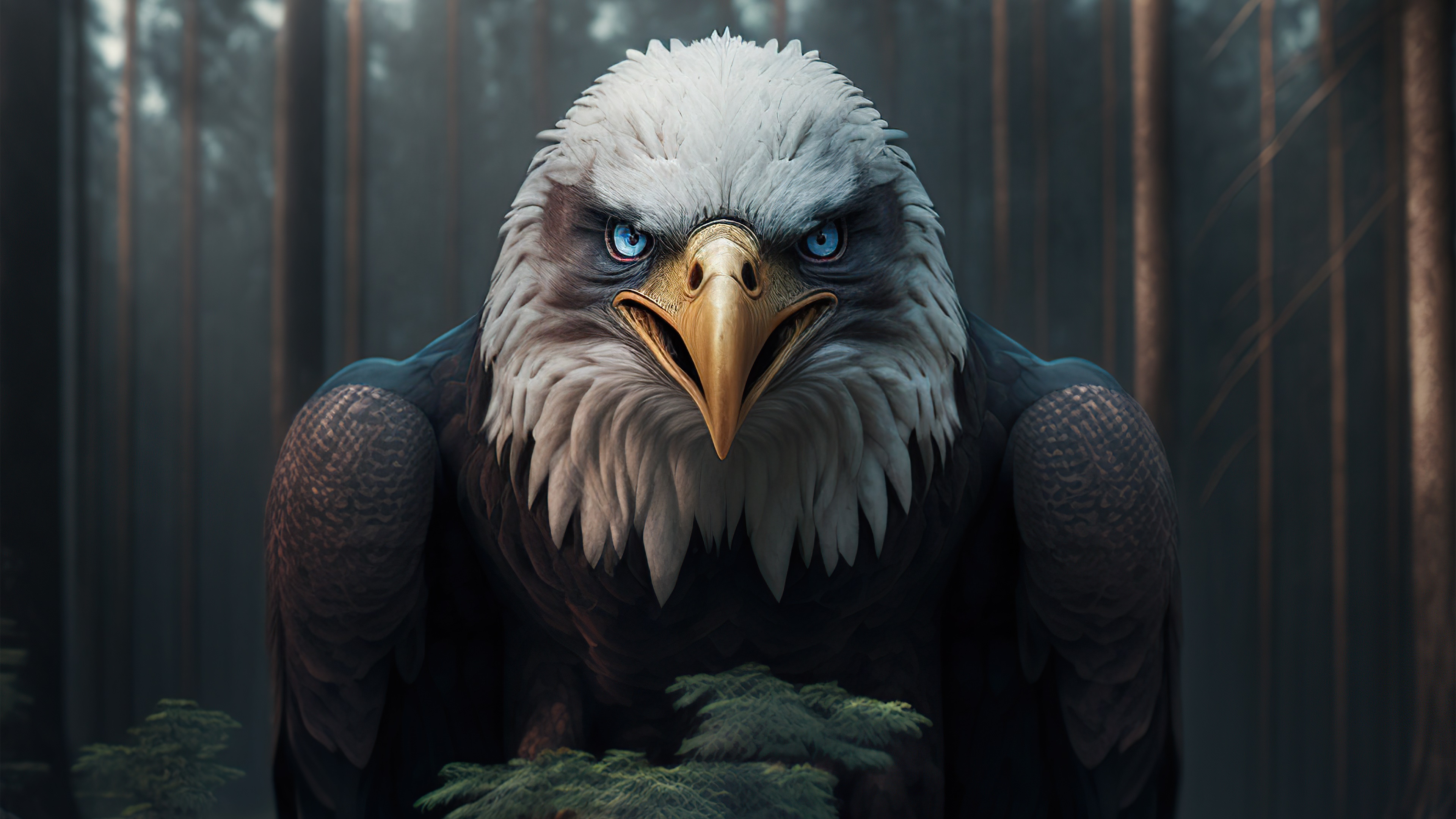 Eagle artwork, digital art, 4K HD Wallpaper