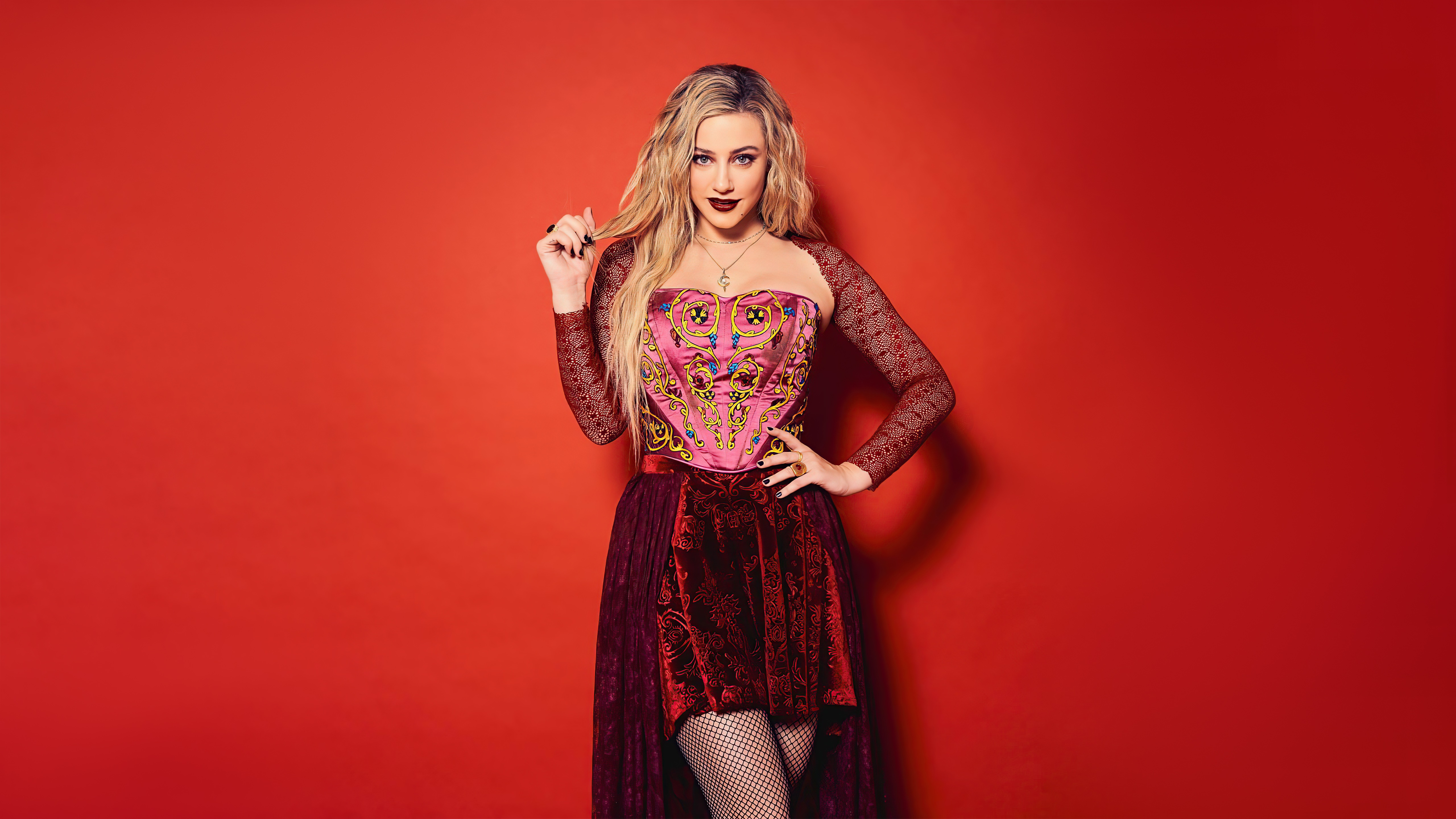 Lili Reinhart in a costume photoshoot HD Wallpaper
