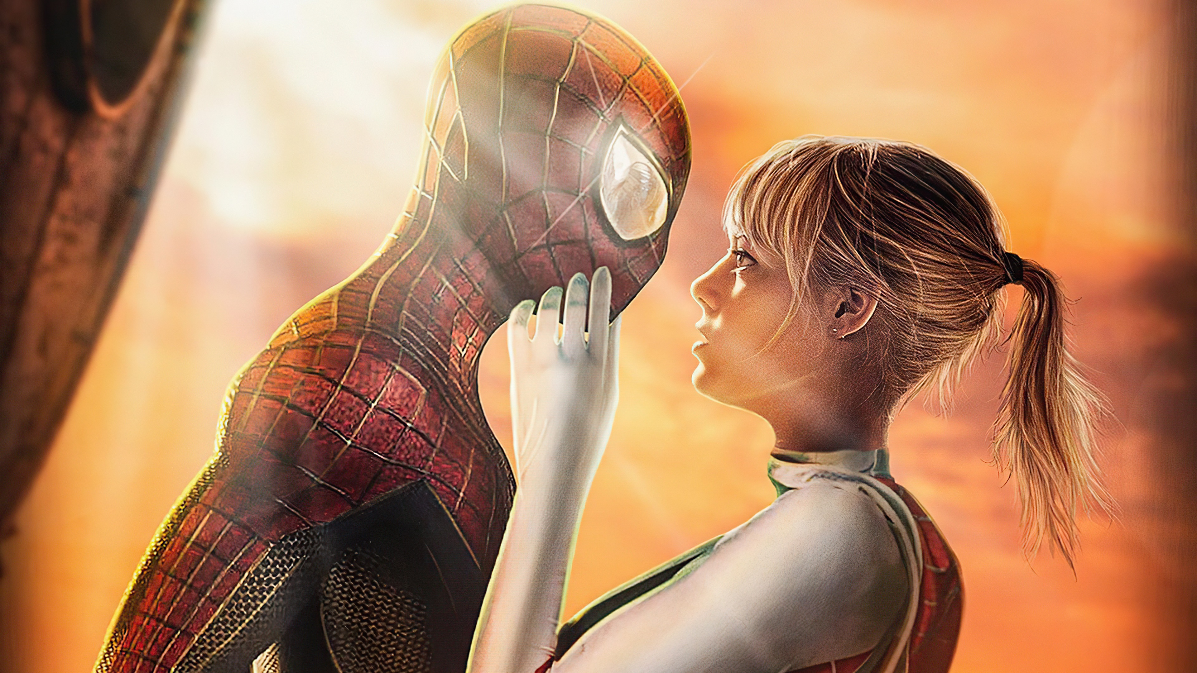 Spider-Man and Gwen Stacy Artwork HD Wallpaper