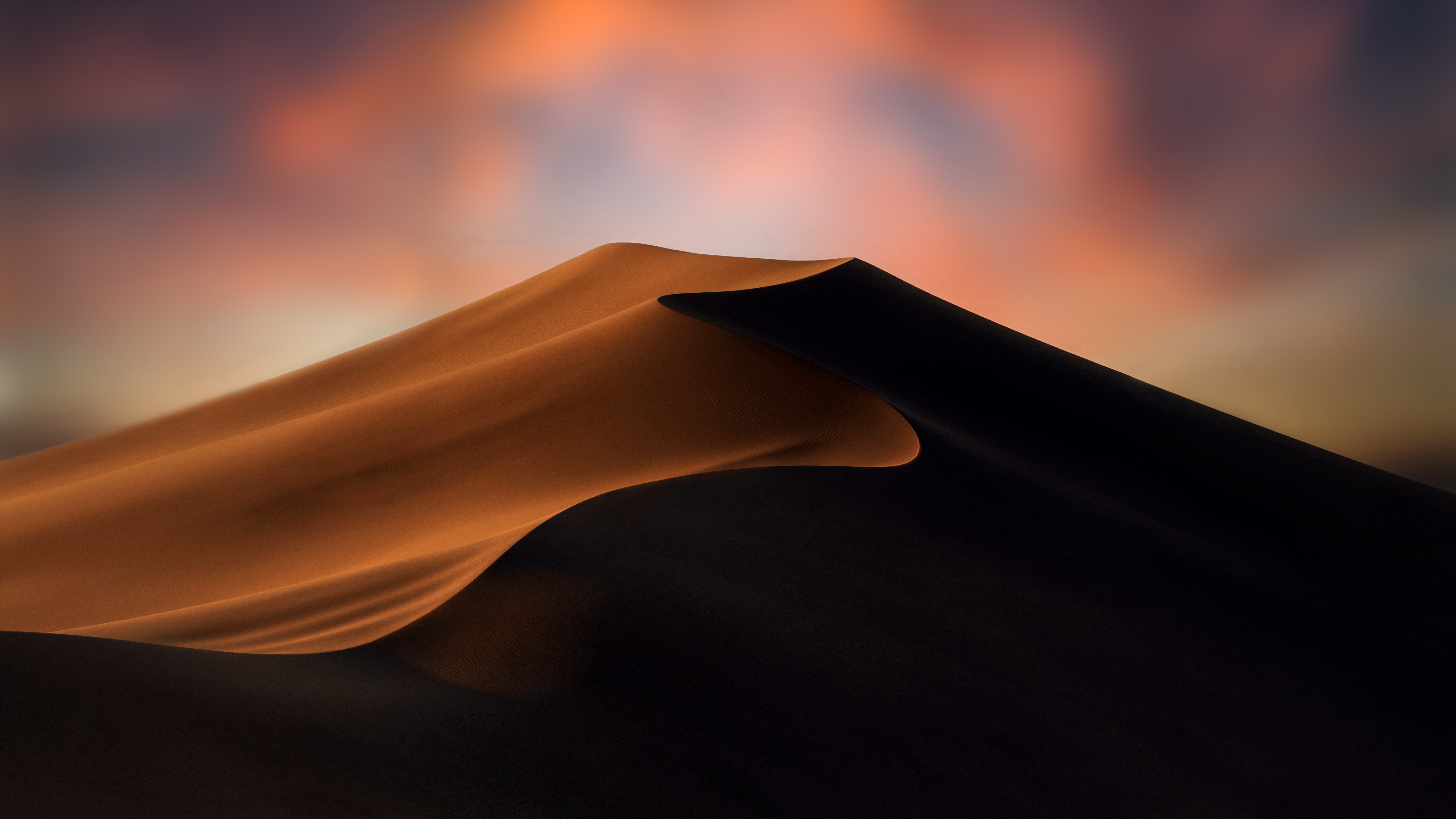 Minimalist desert dunes at sunset 4K HD Wallpaper