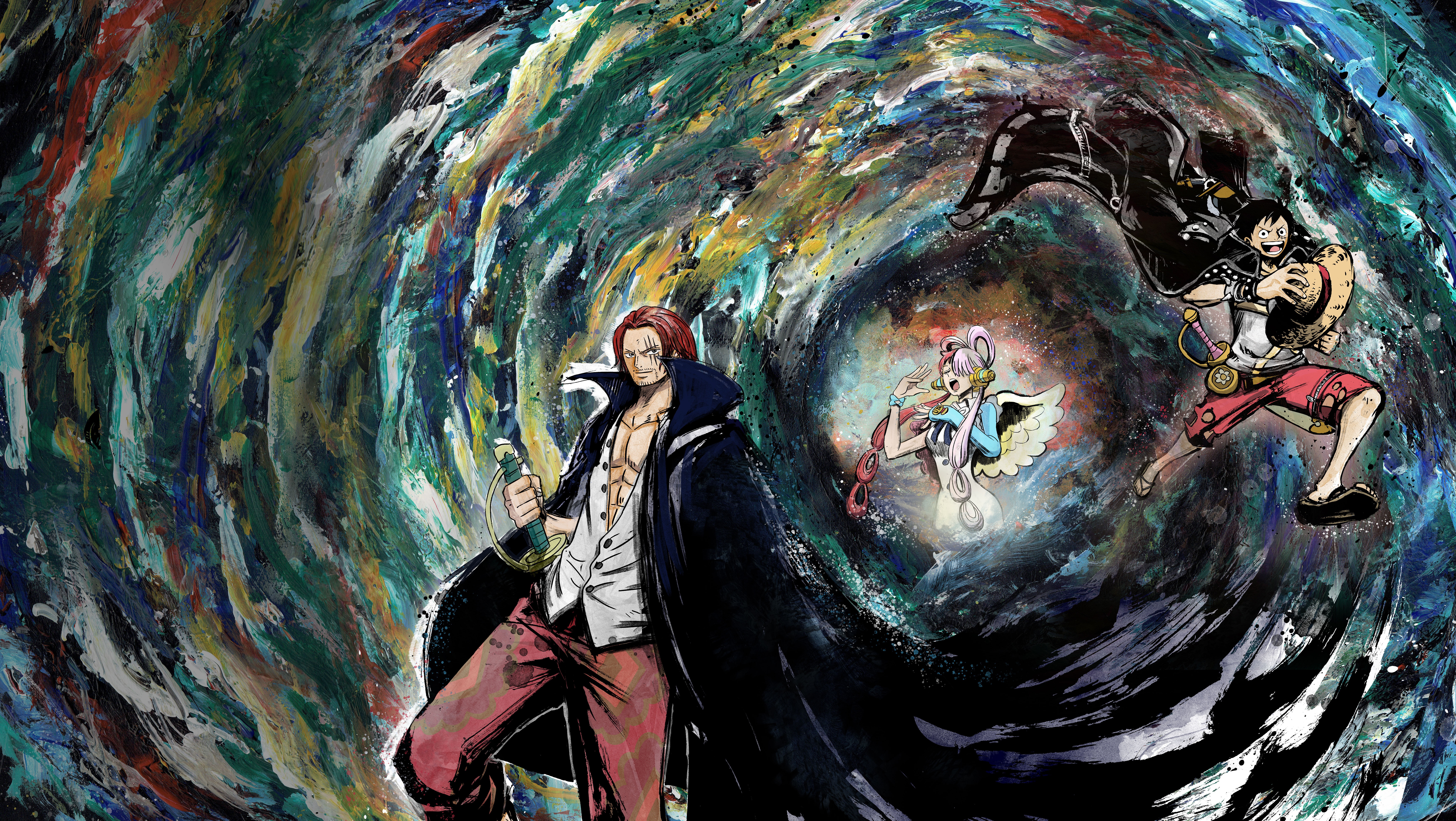 Shanks, Luffy, and Uta from One Piece Film Red HD Wallpaper