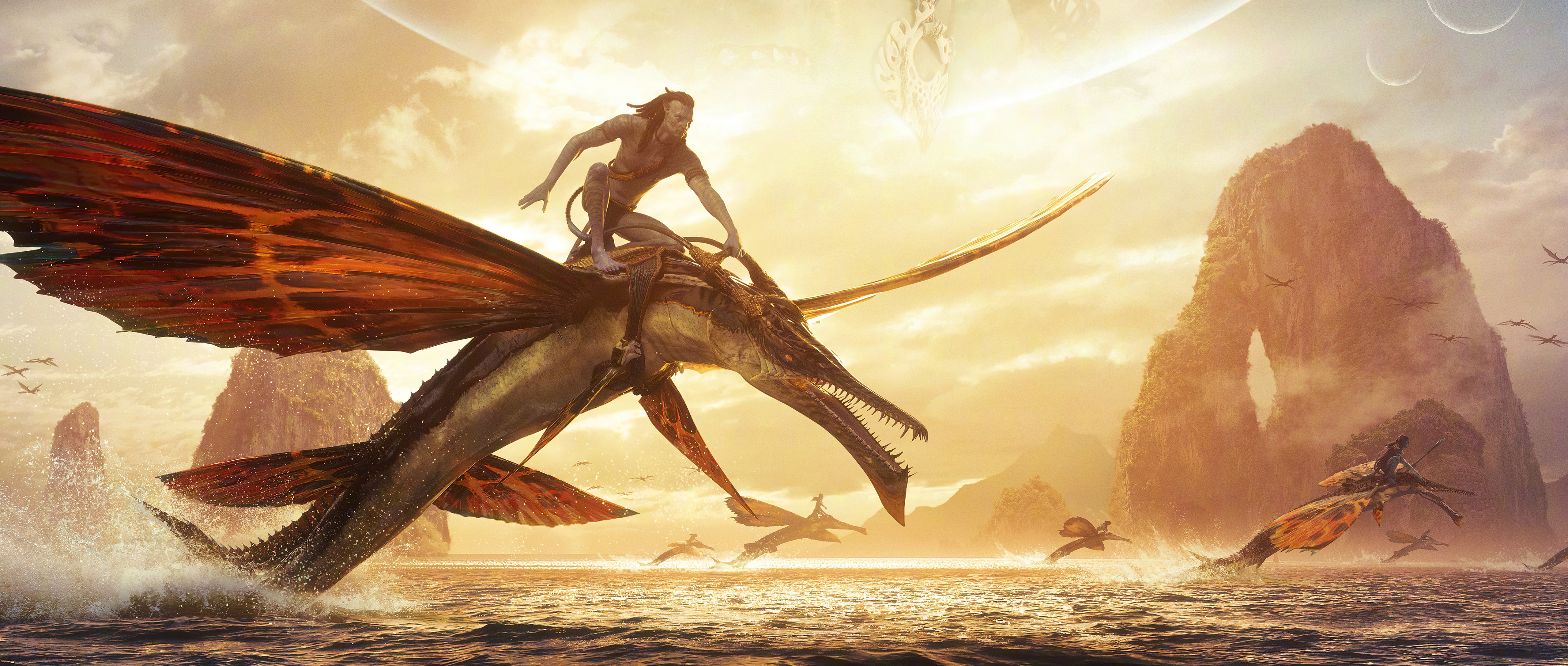 Jake Sully riding a Skimwing in Avatar: The Way of Water HD Wallpaper