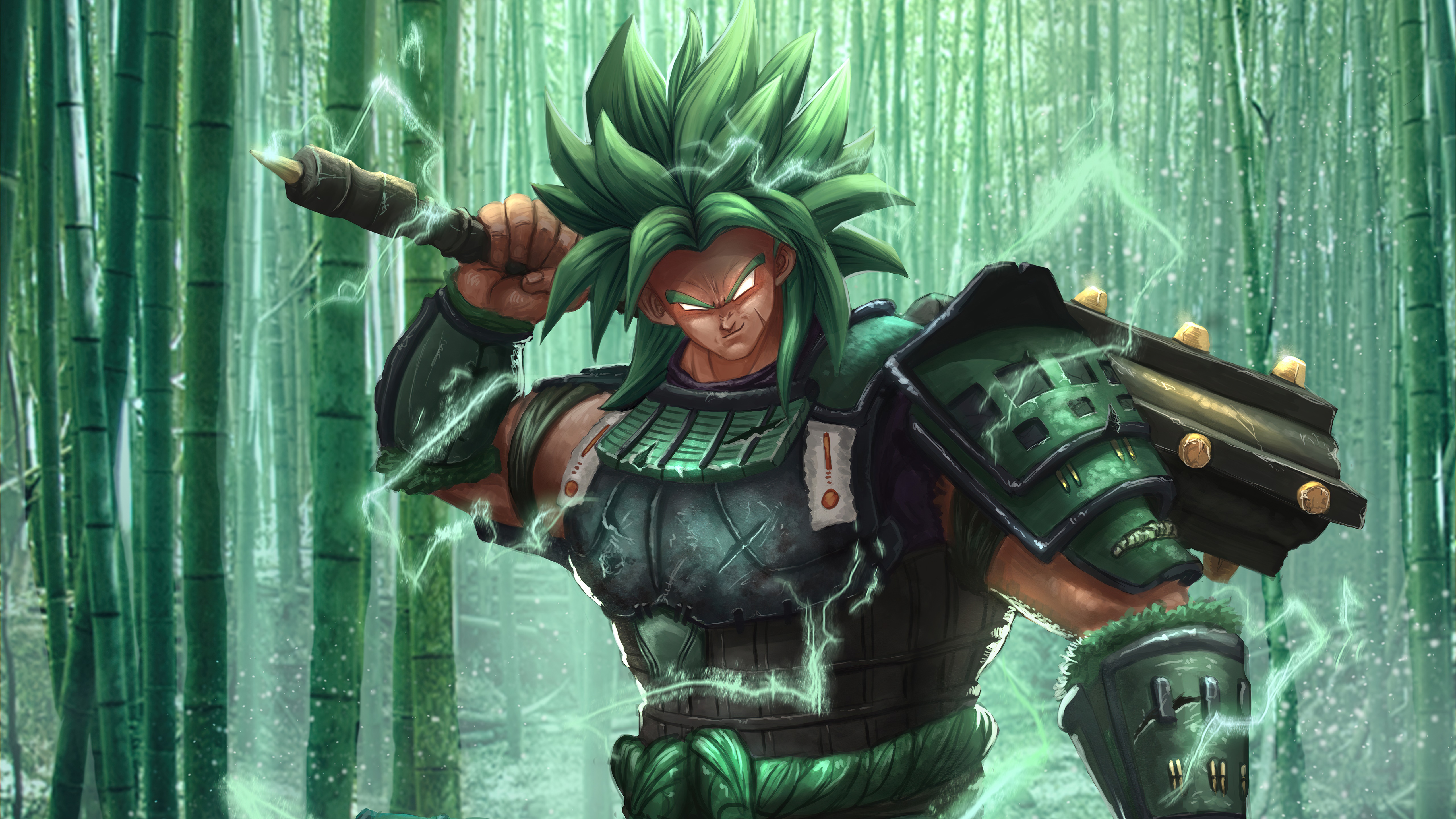 Broly from Dragon Ball Z in Samurai Armor HD Wallpaper