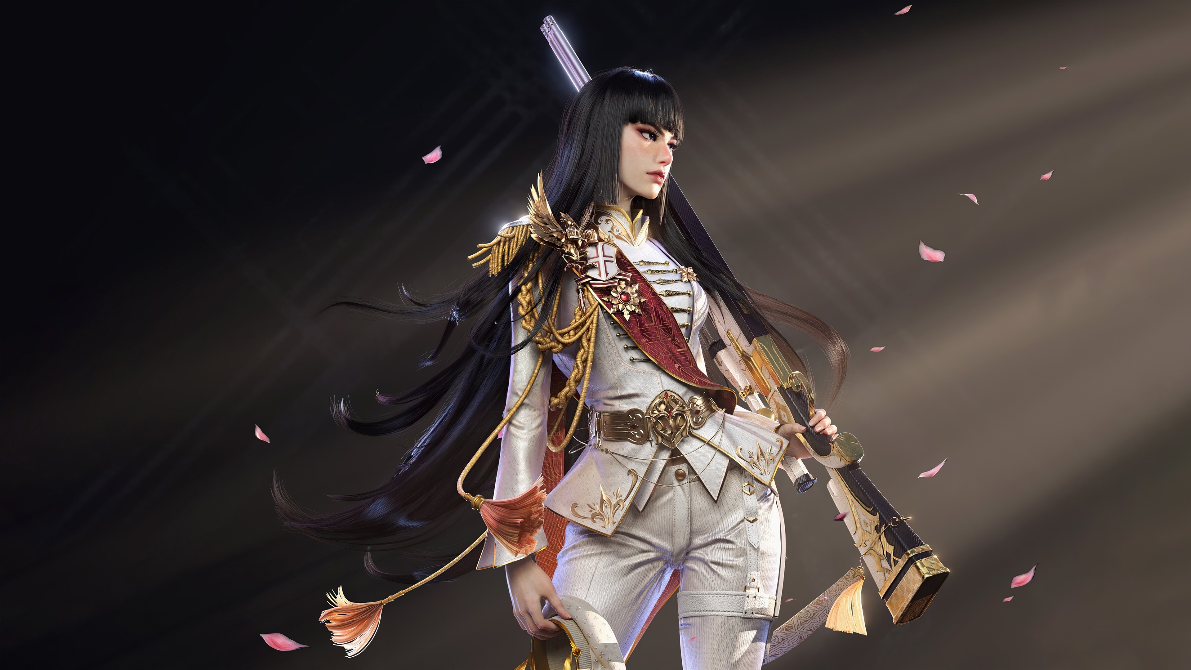 Artwork of a woman with a sniper rifle HD Wallpaper