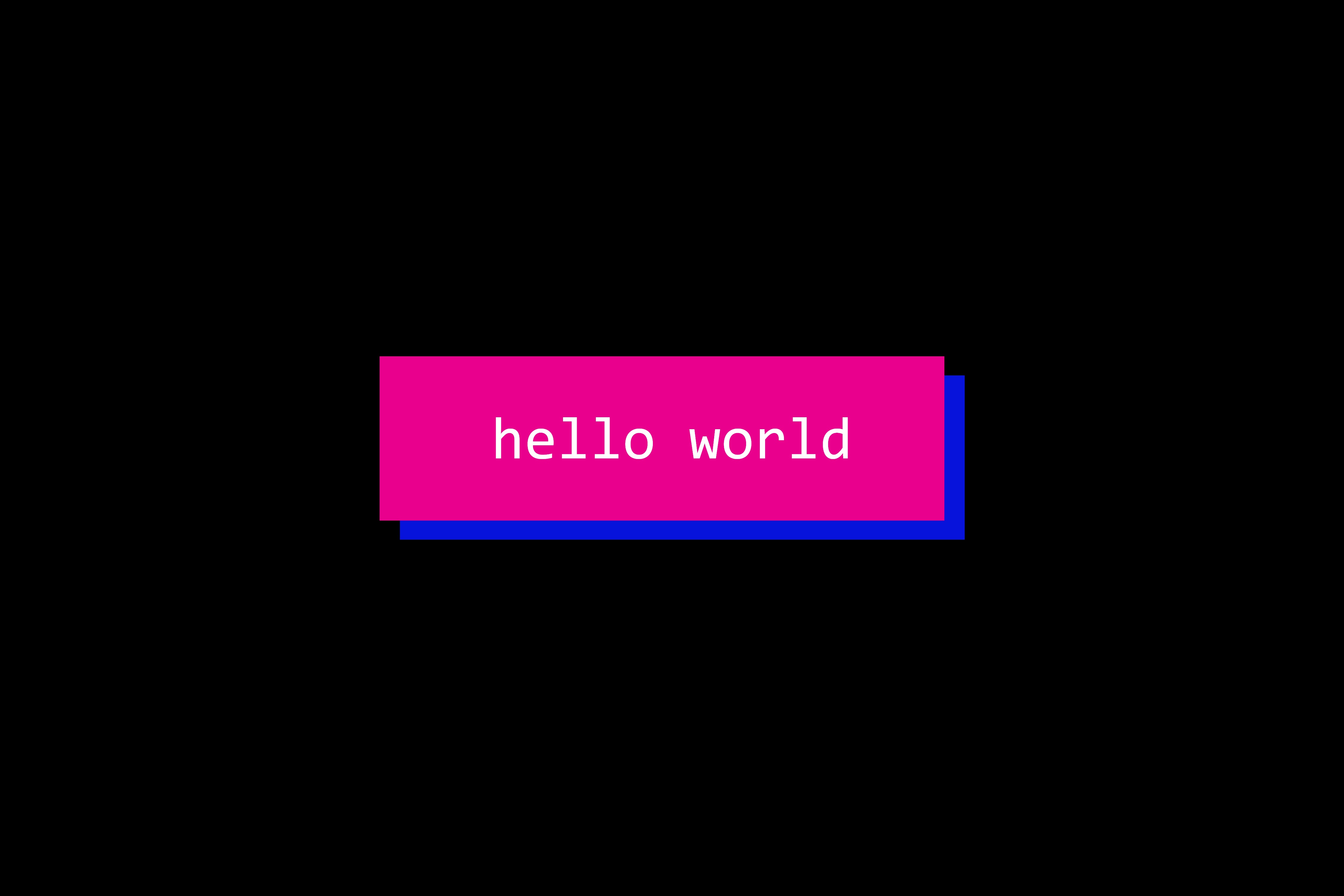 Minimalist "hello world" text on black background HD Wallpaper