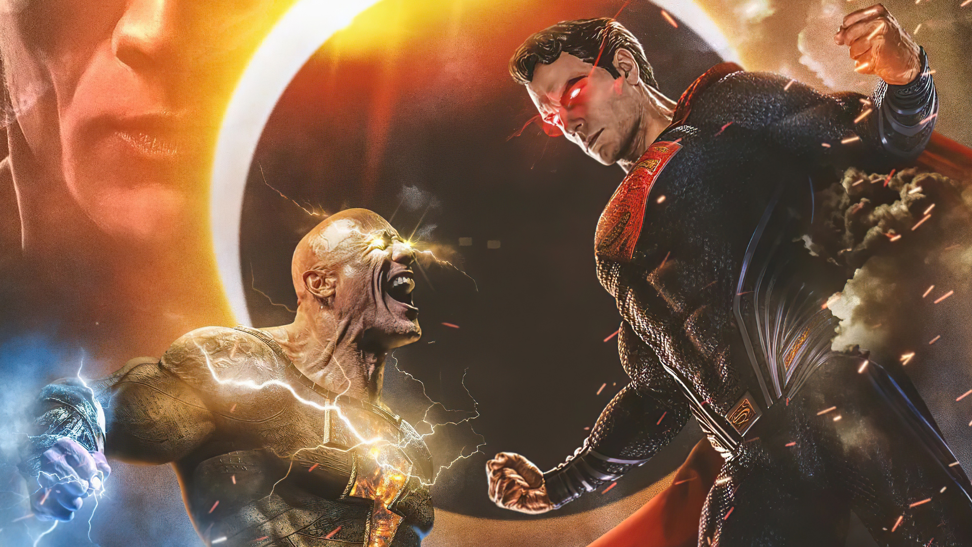 Black Adam vs. Superman Artwork 4K HD Wallpaper