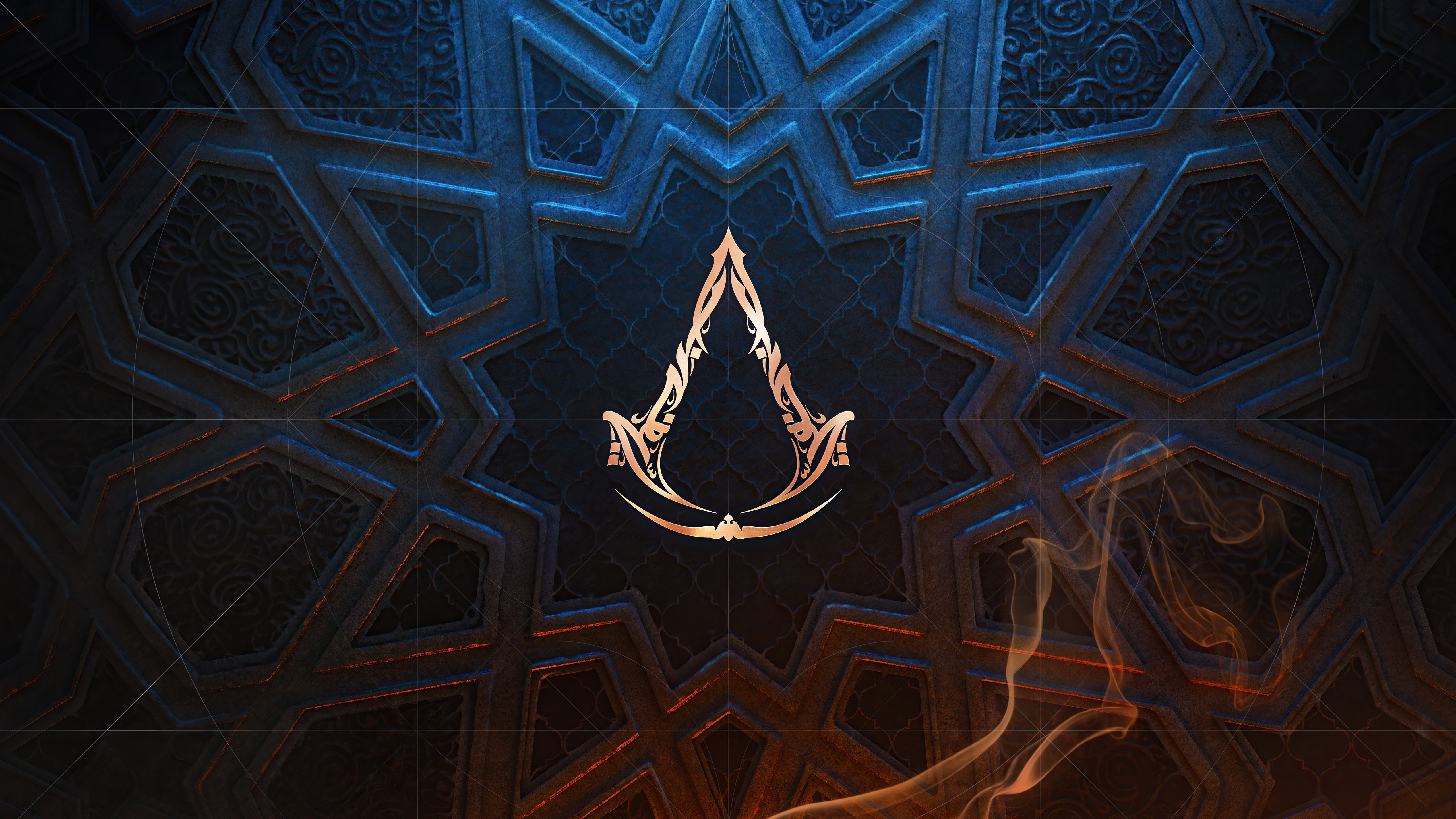 Assassin's Creed Mirage logo on ornate background HD Wallpaper