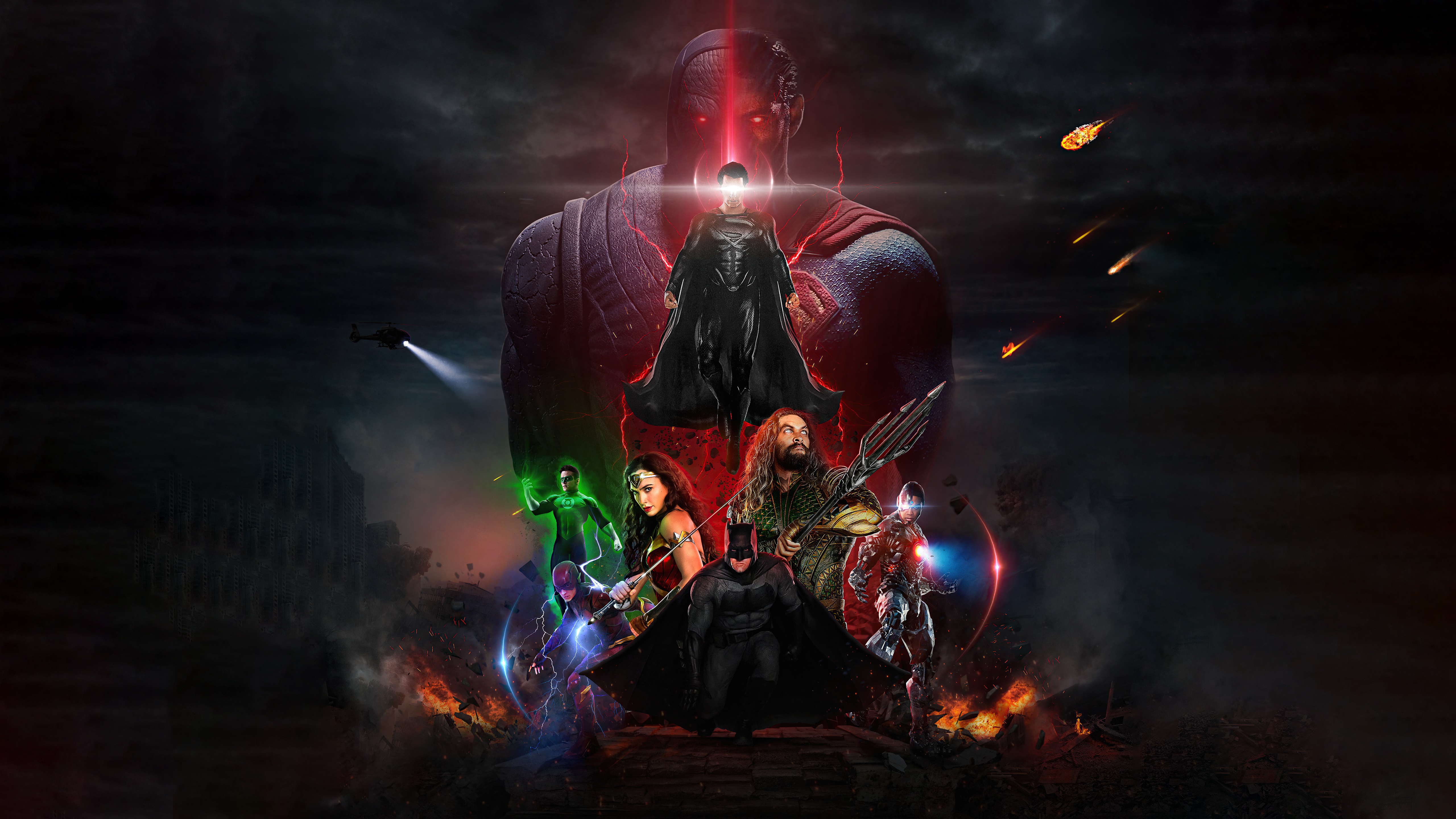 Justice League with Darkseid and Superman HD Wallpaper