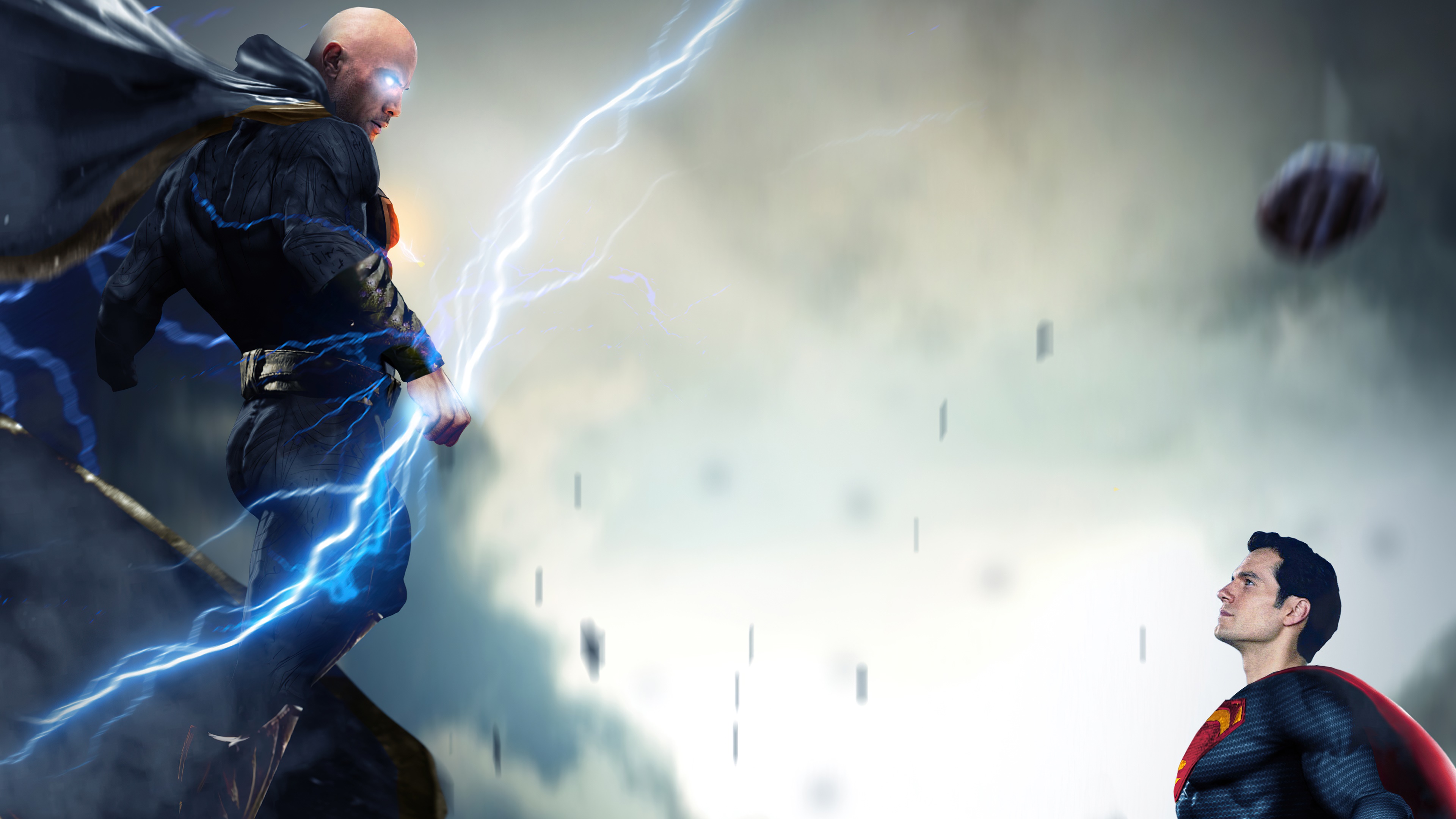 Black Adam and Superman in battle HD Wallpaper