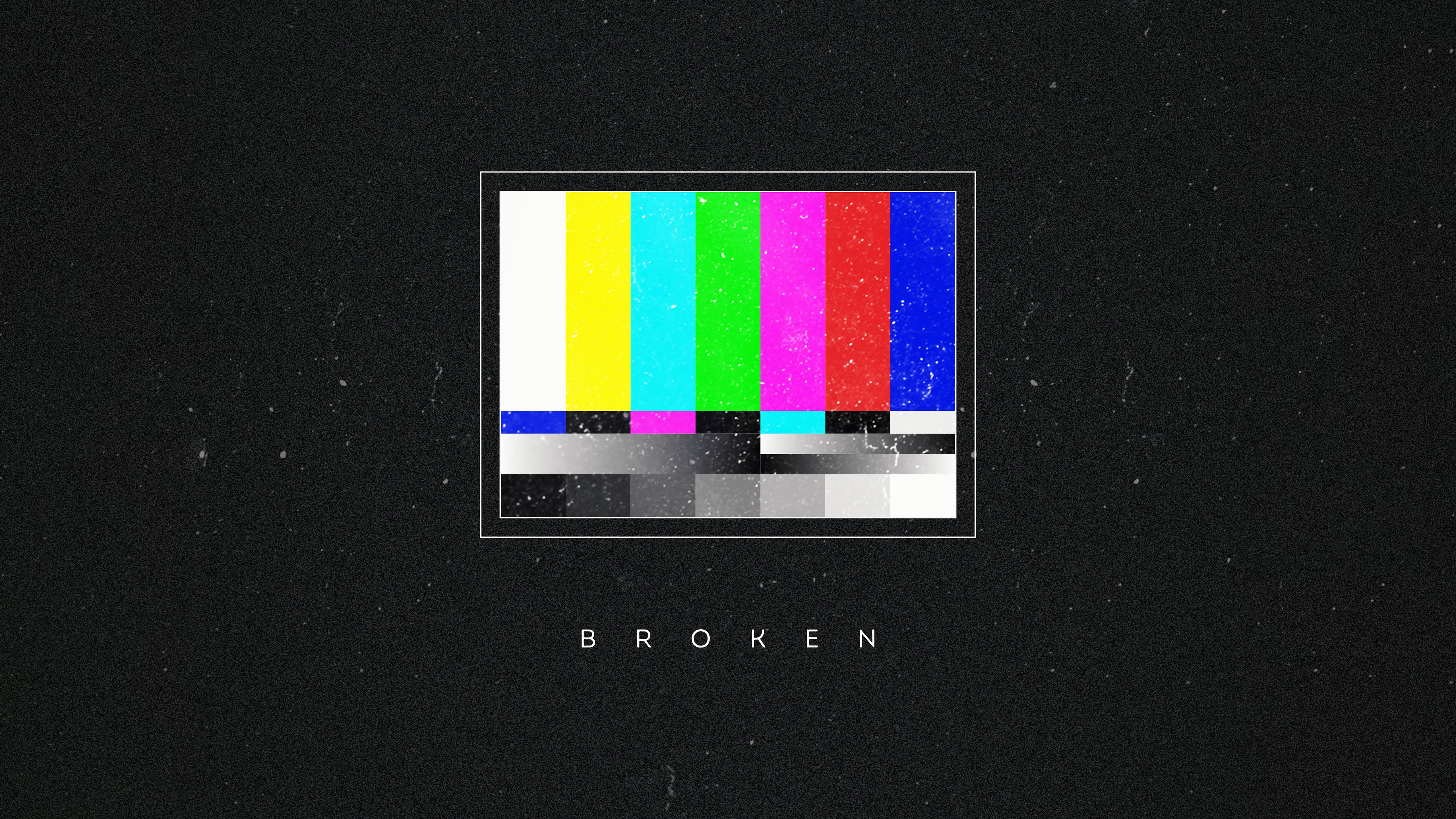 Broken TV test pattern with text HD Wallpaper
