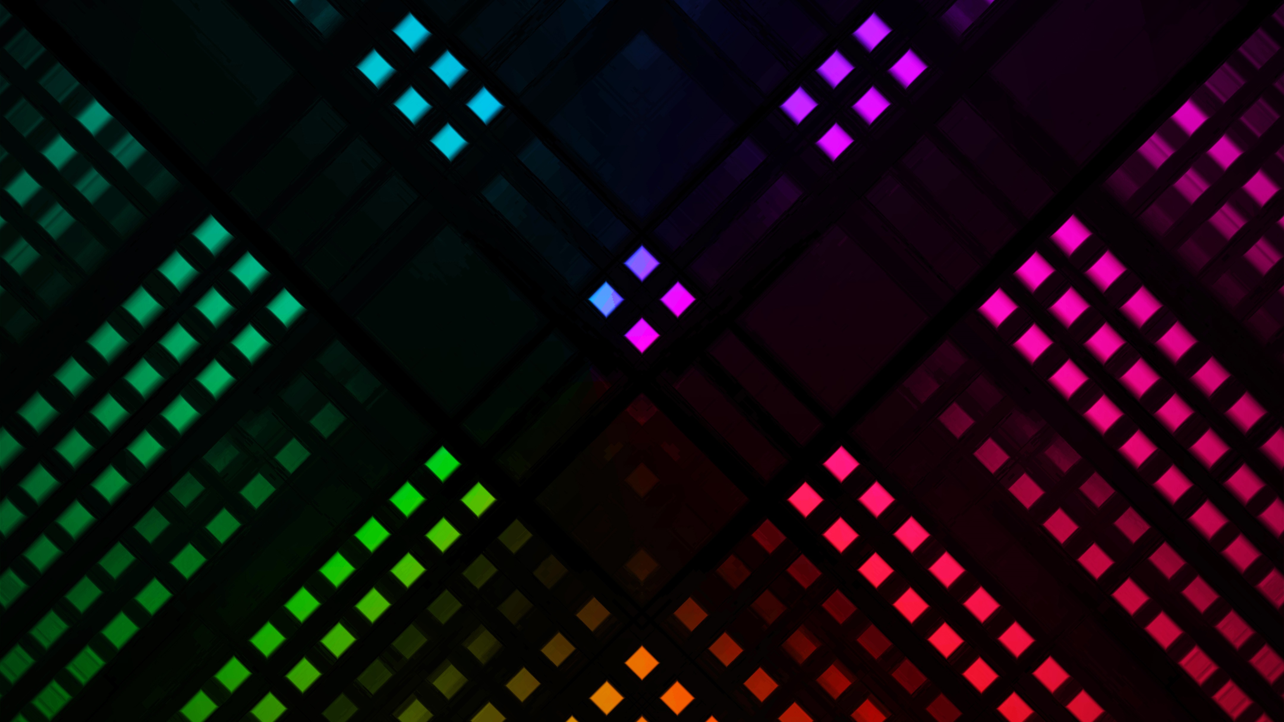 Abstract digital art with colorful squares HD Wallpaper