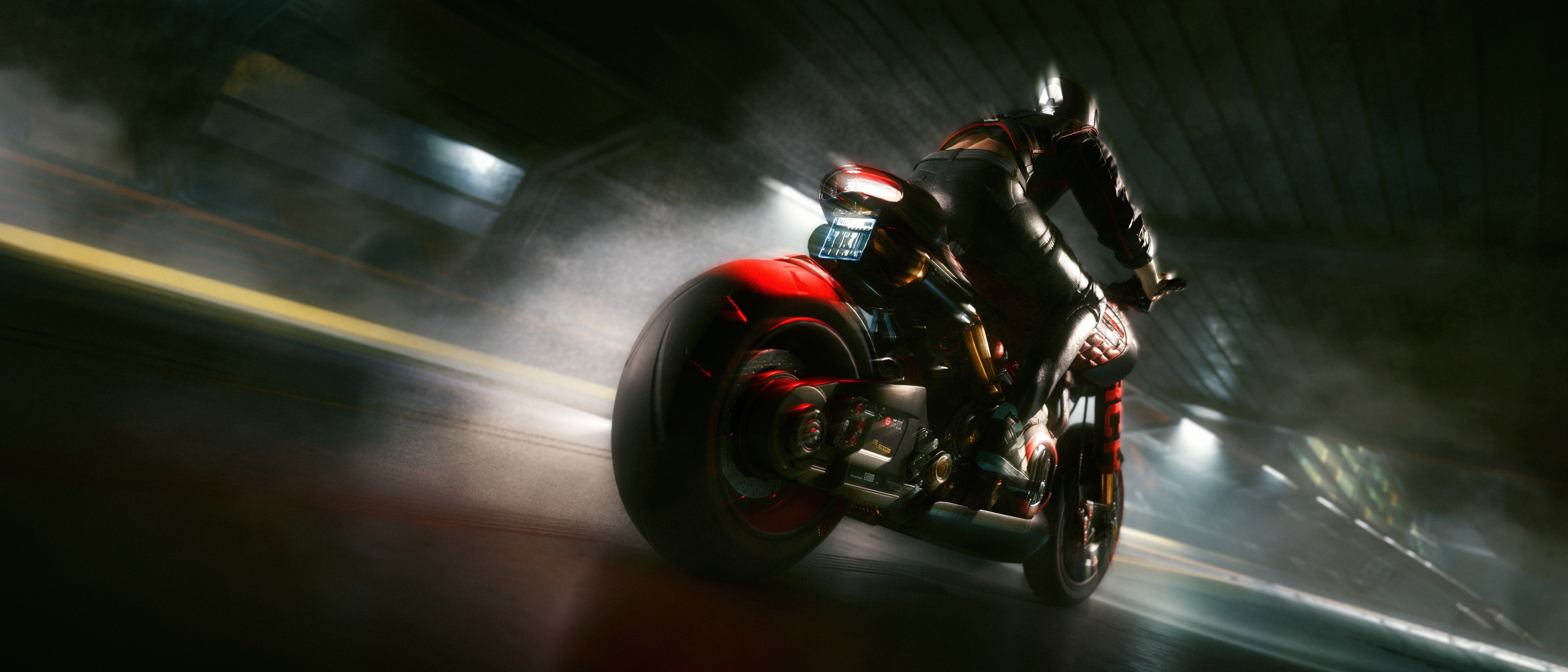 Motorcyclist in Cyberpunk 2077 4K HD Wallpaper