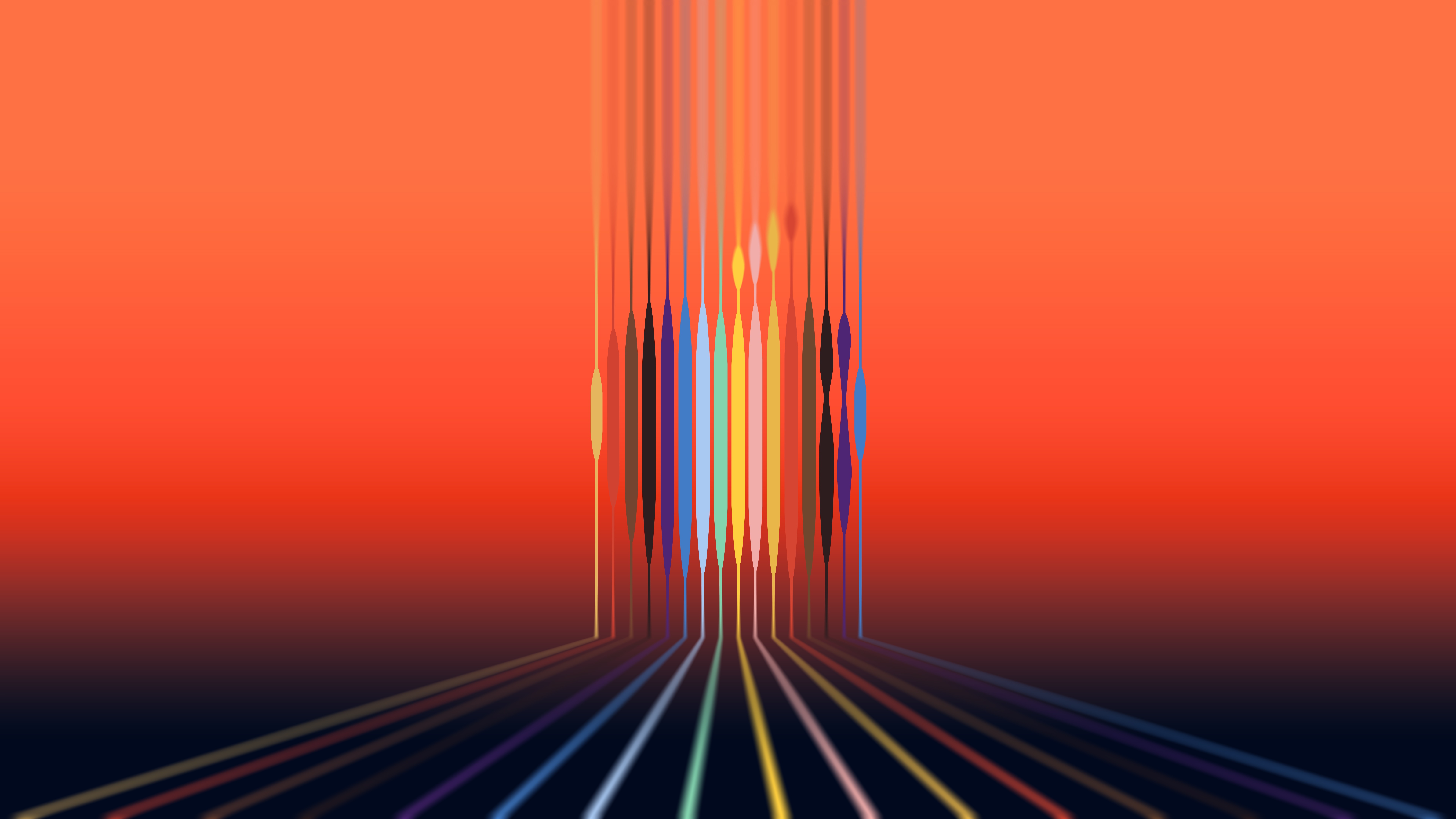 Apple logo made of colorful vertical lines HD Wallpaper