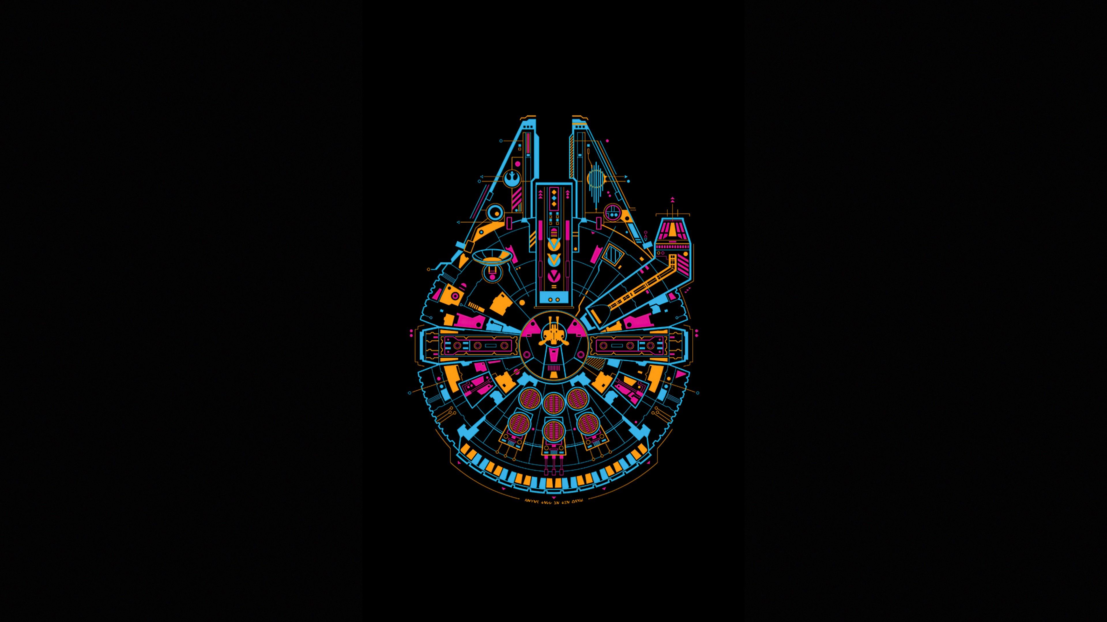 Minimalist Star Wars Millennium Falcon Artwork 4K HD Wallpaper