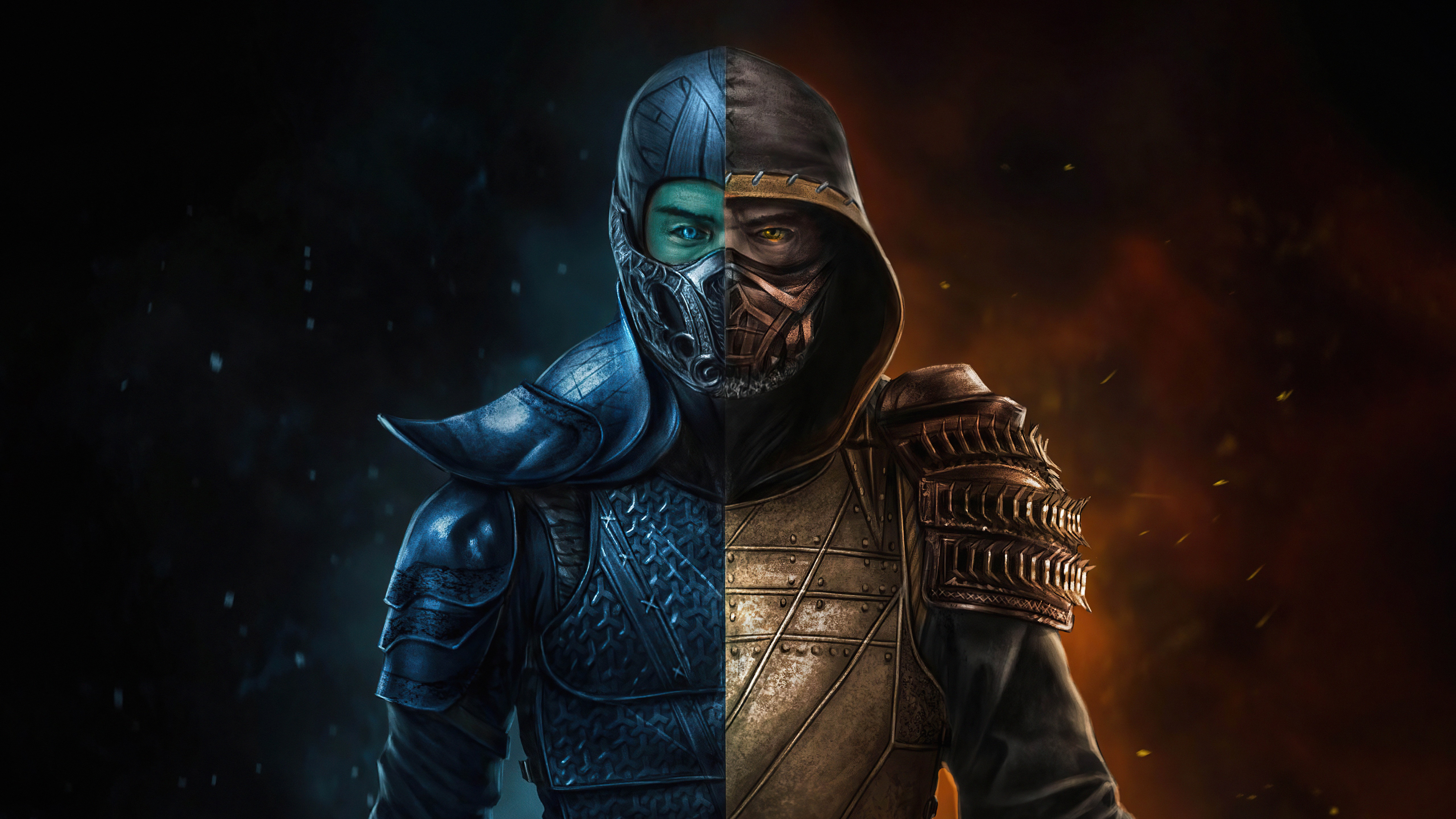 Sub-Zero and Scorpion from Mortal Kombat 4K HD Wallpaper