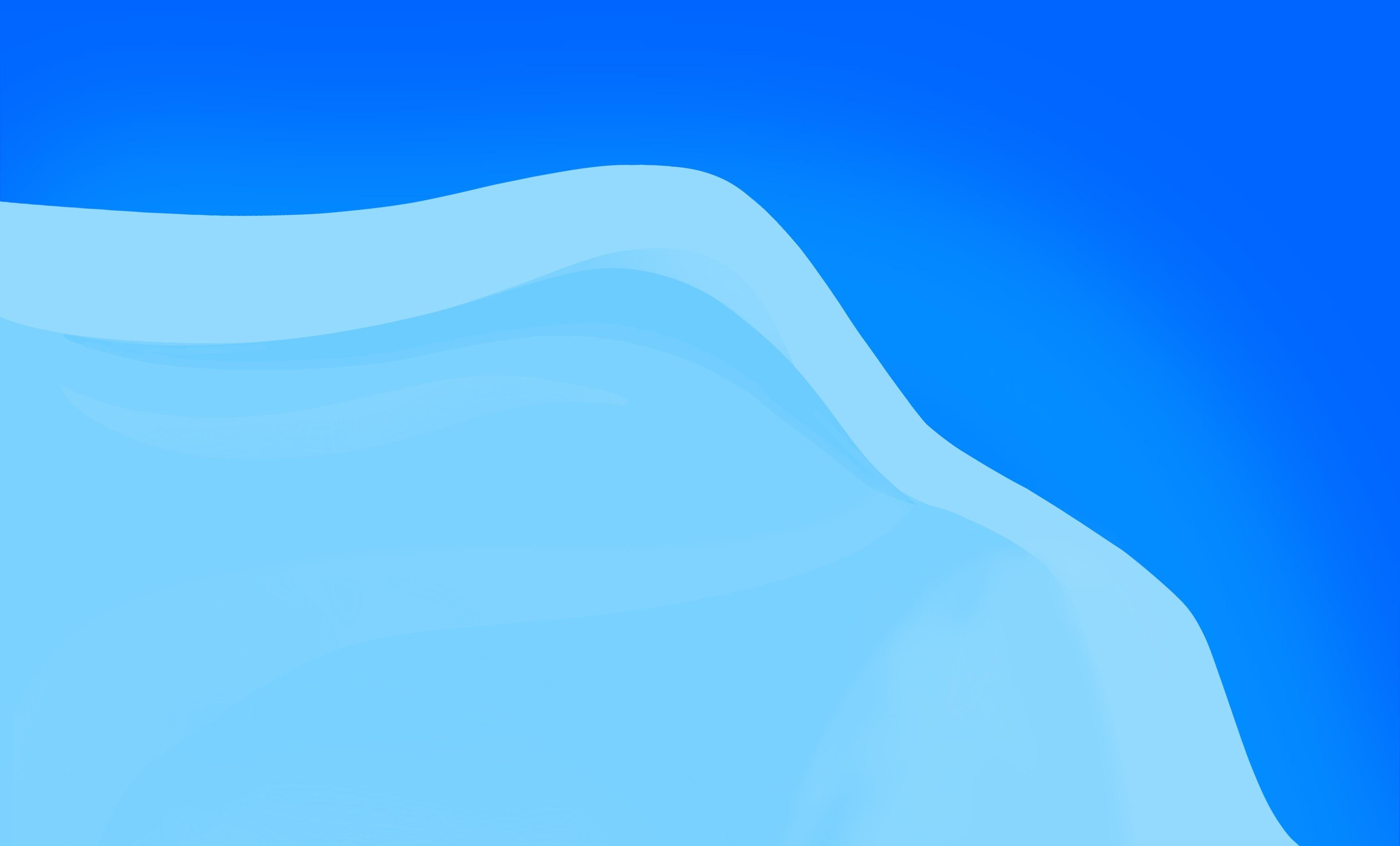 Abstract blue and light blue wavy shapes 4K HD Wallpaper