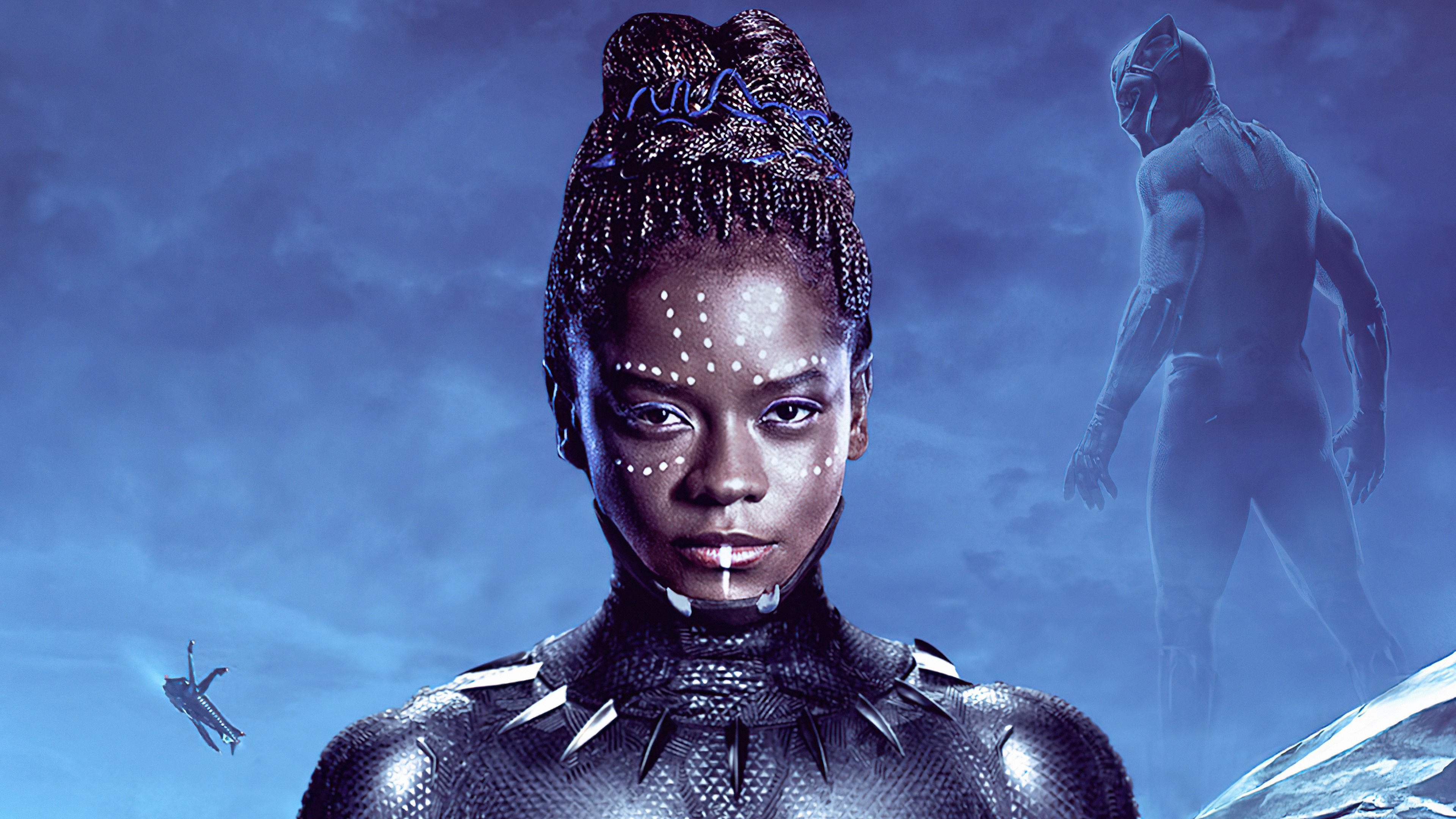 Shuri and Black Panther from Wakanda Forever 4K HD Wallpaper