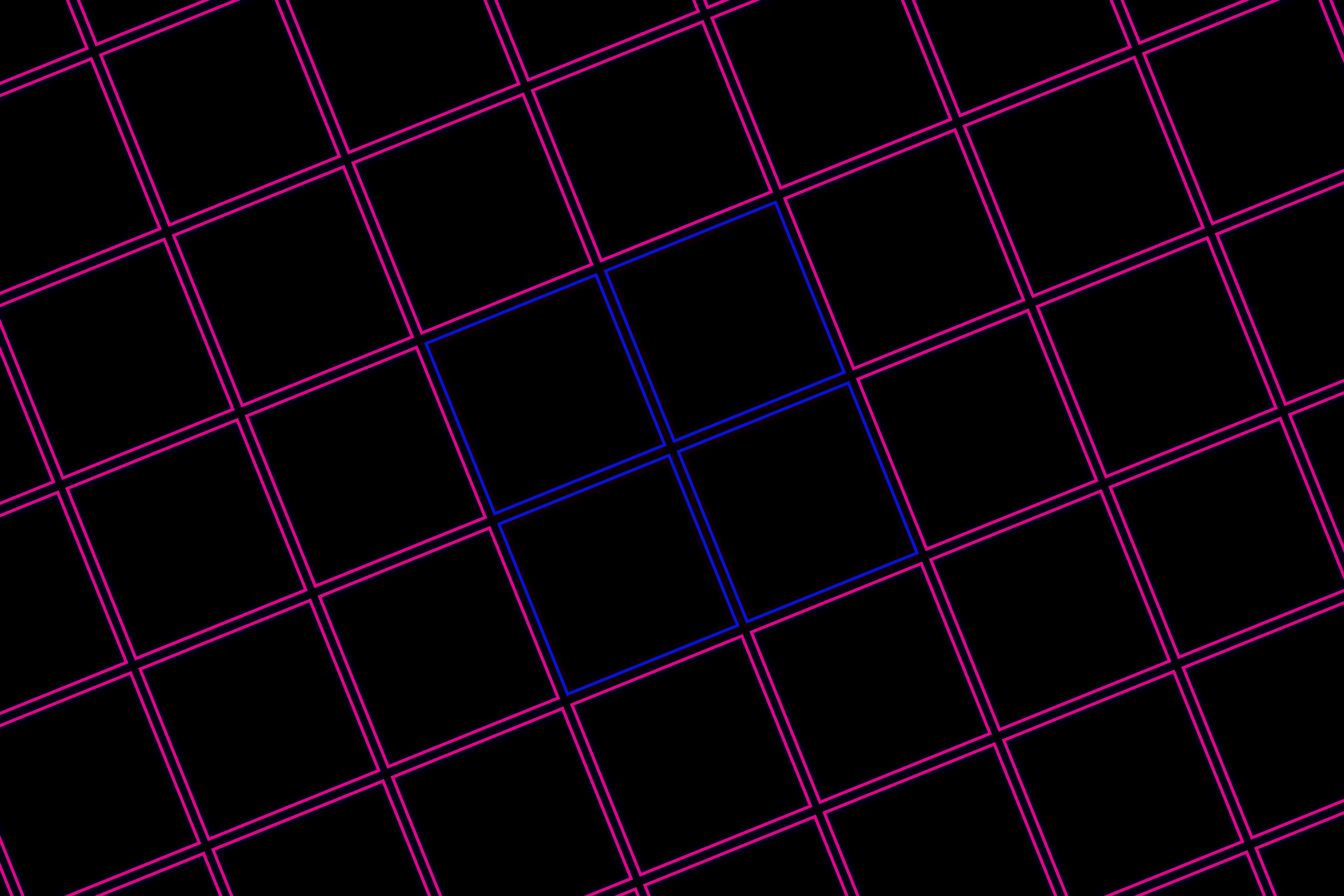 Minimalist grid with blue squares on black background HD Wallpaper