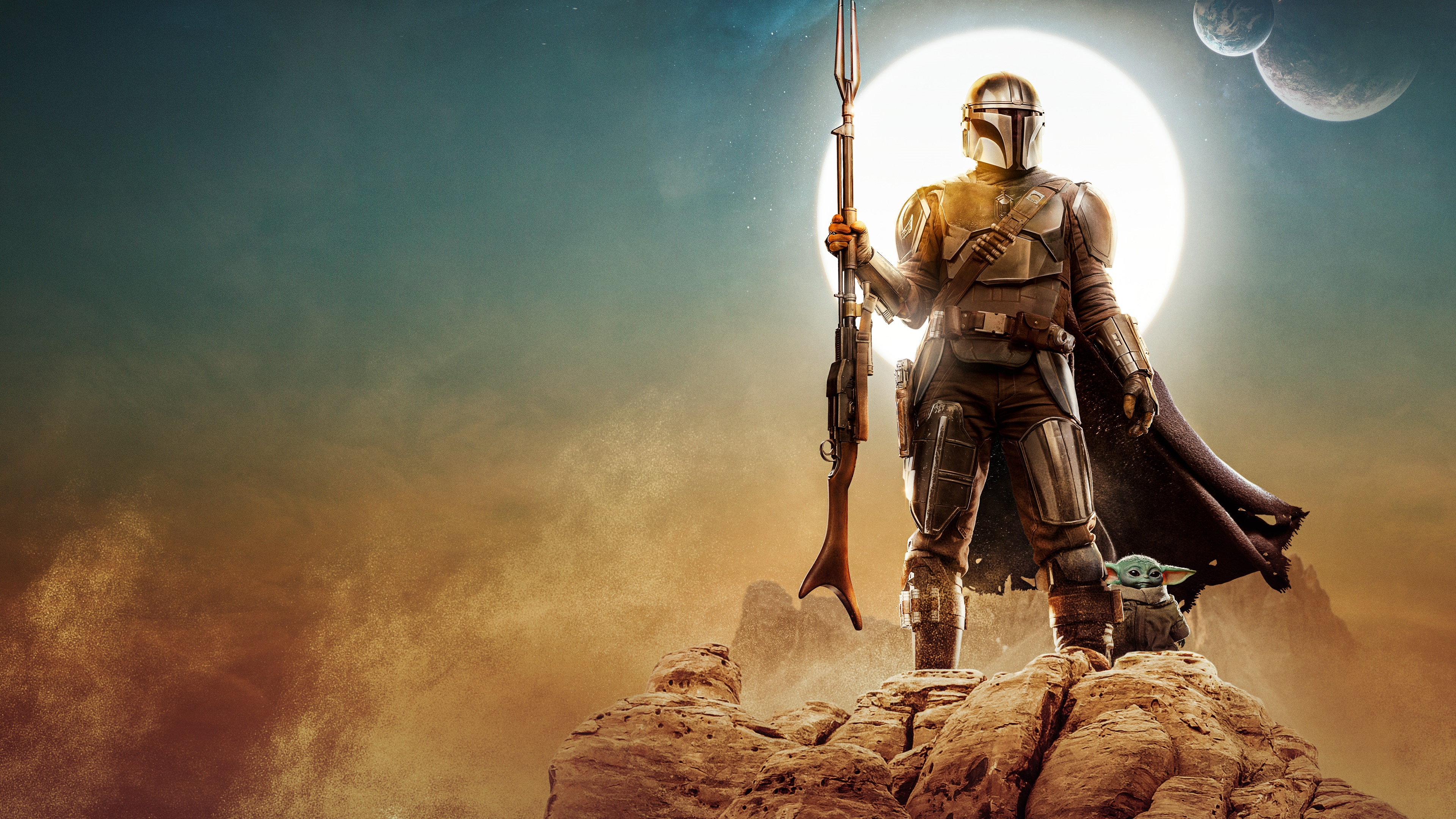The Mandalorian and Grogu from Star Wars 4K HD Wallpaper