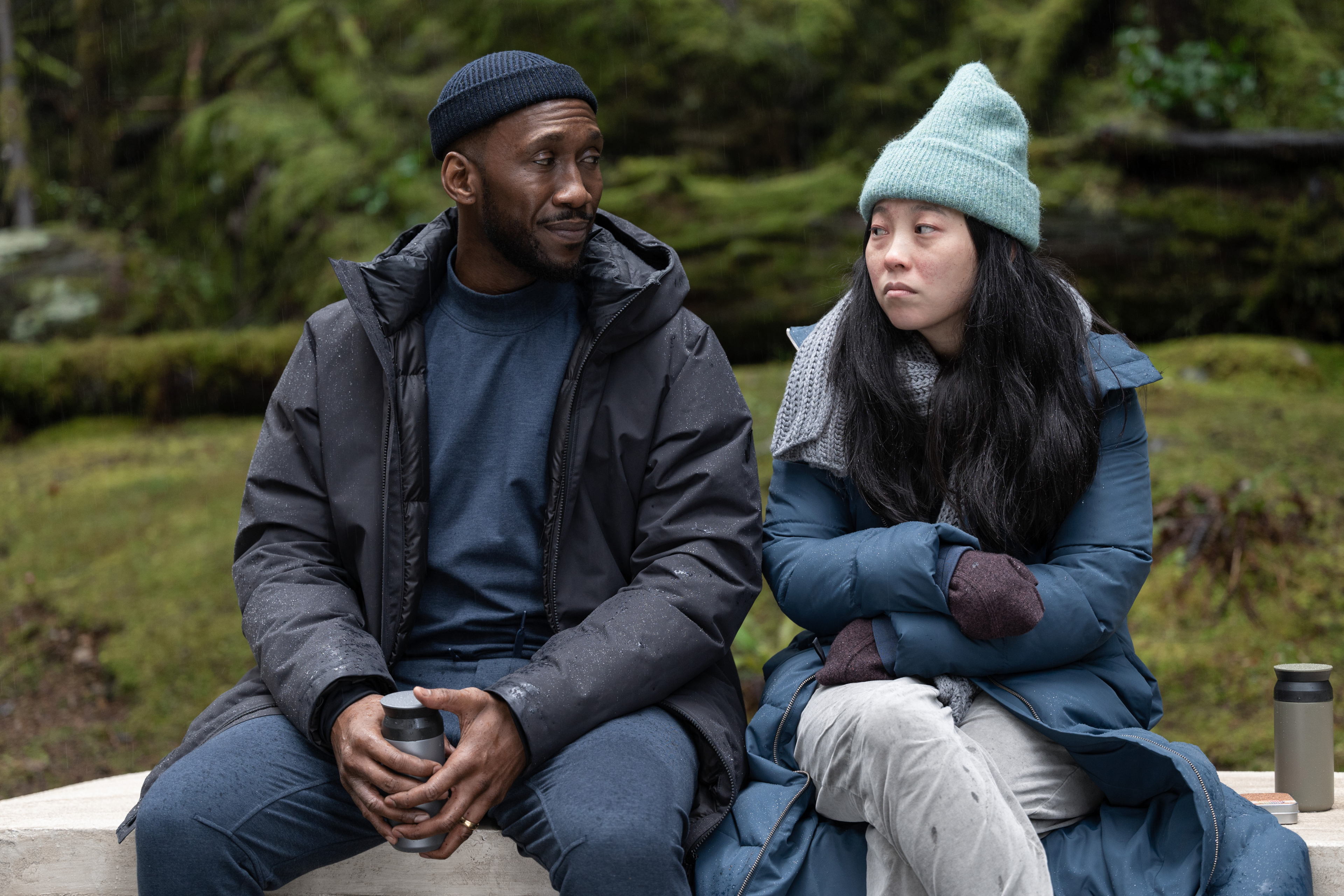 Mahershala Ali and Awkwafina in Swan Song 4K HD Wallpaper