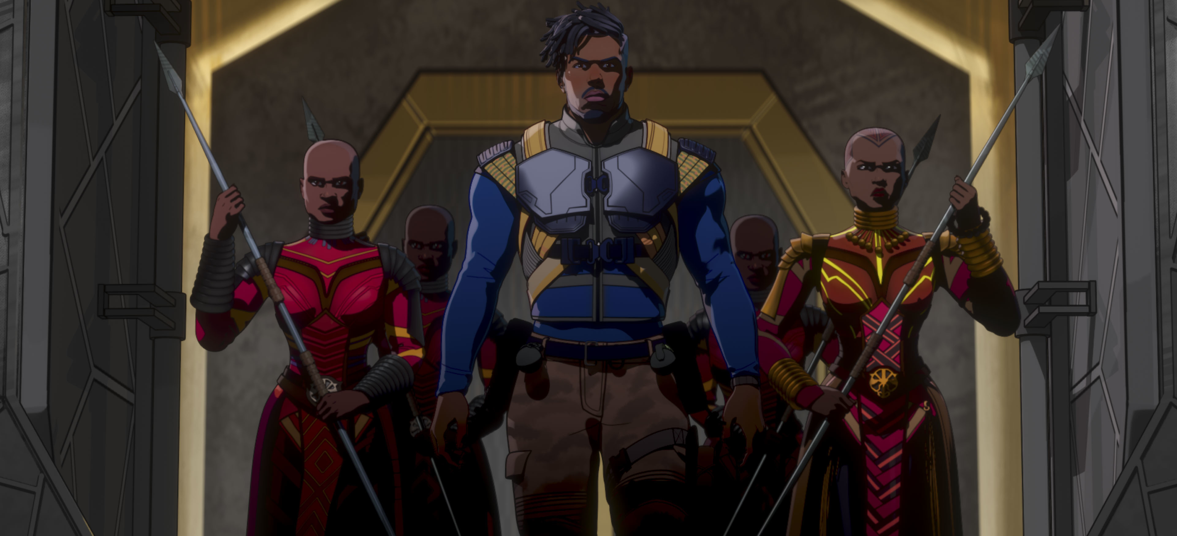 Erik Killmonger leading Dora Milaje in What If...? HD Wallpaper