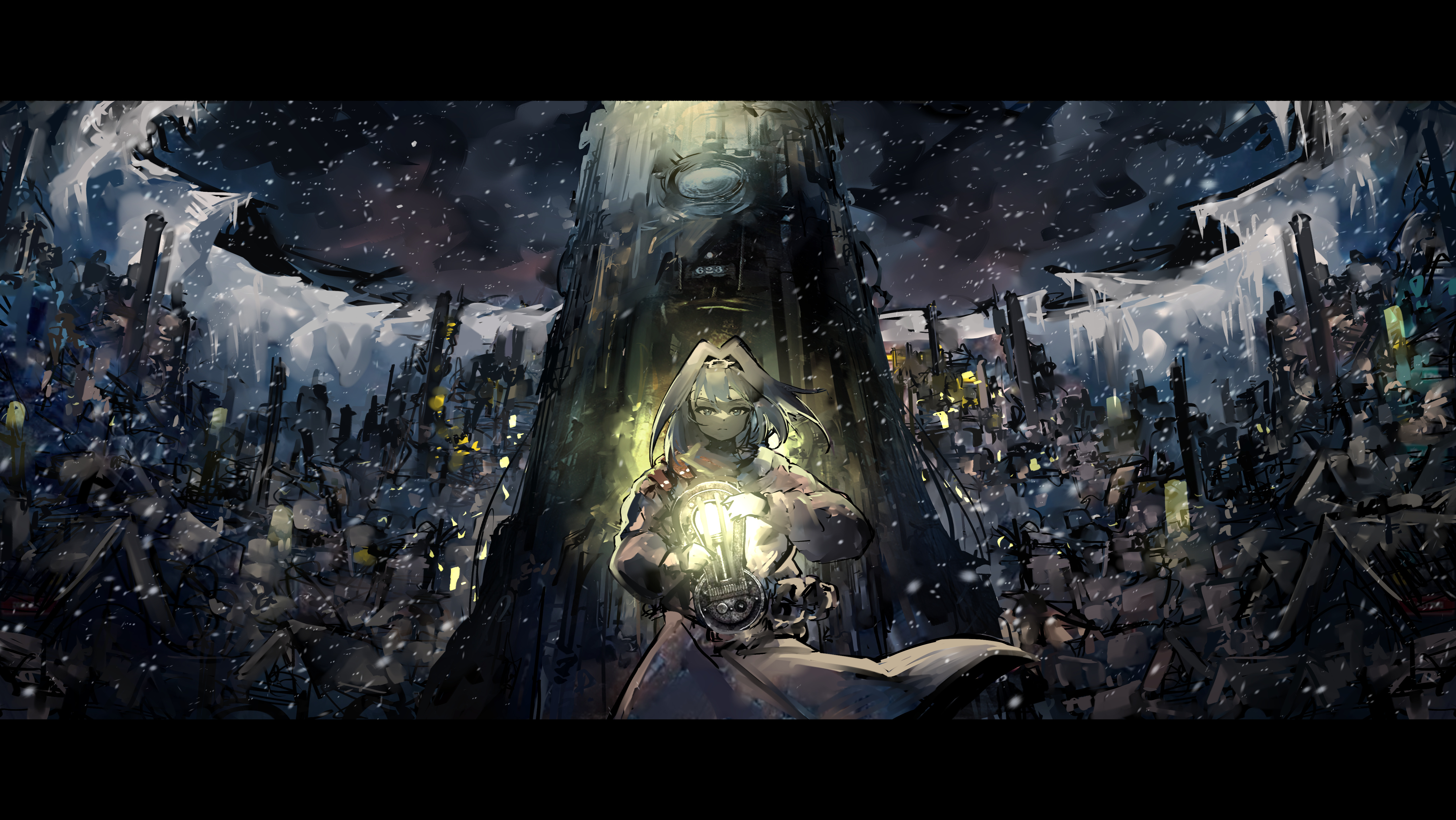 Ouro Kronii: Light in the Frostpunk darkness HD Wallpaper