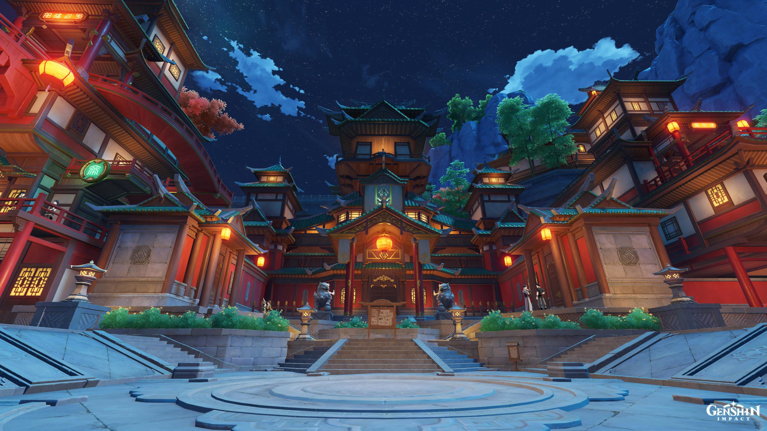Genshin Impact Liyue Scenic Night View HD Wallpaper