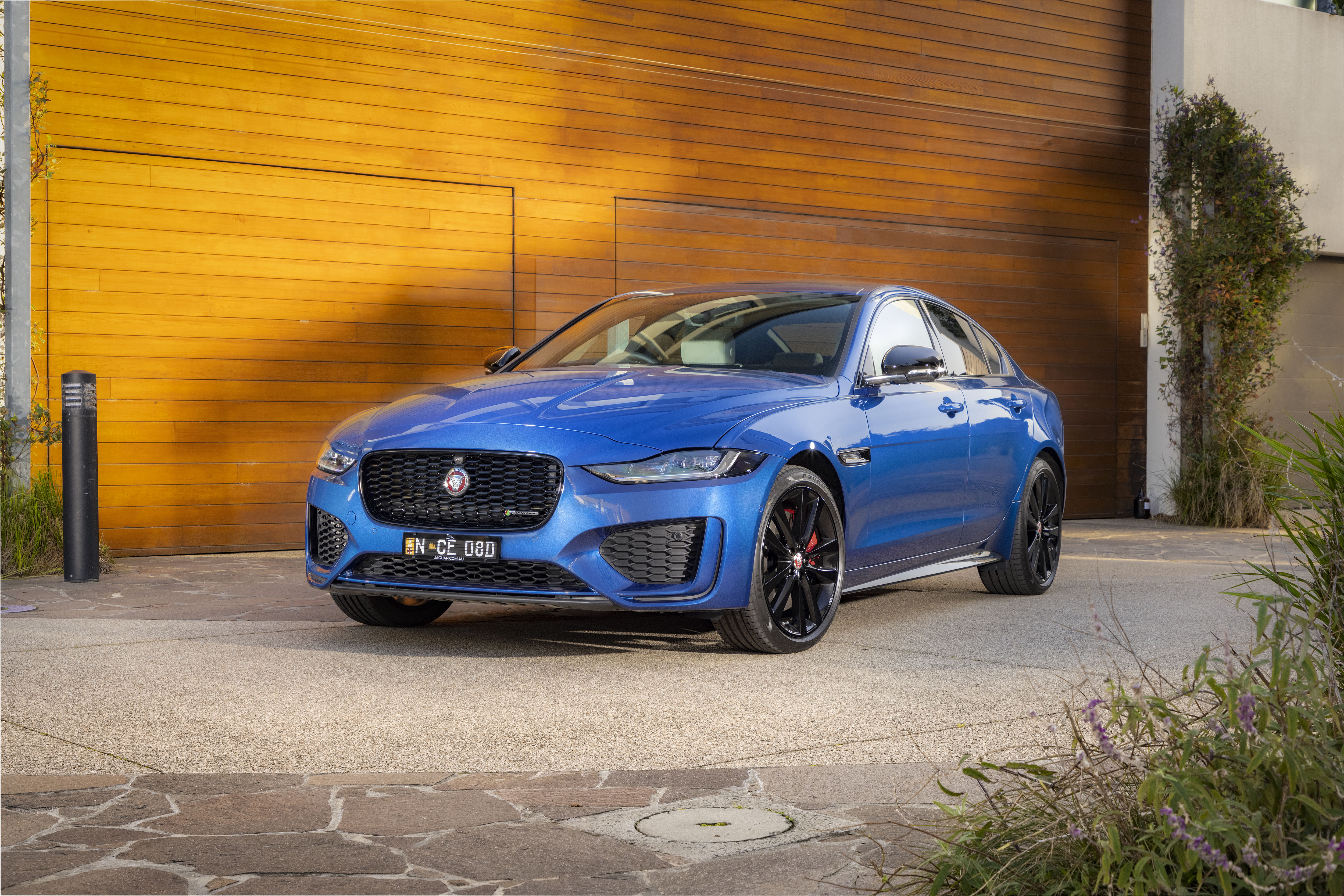 Blue Jaguar XE P300 AWD Luxury Car 4K HD Wallpaper
