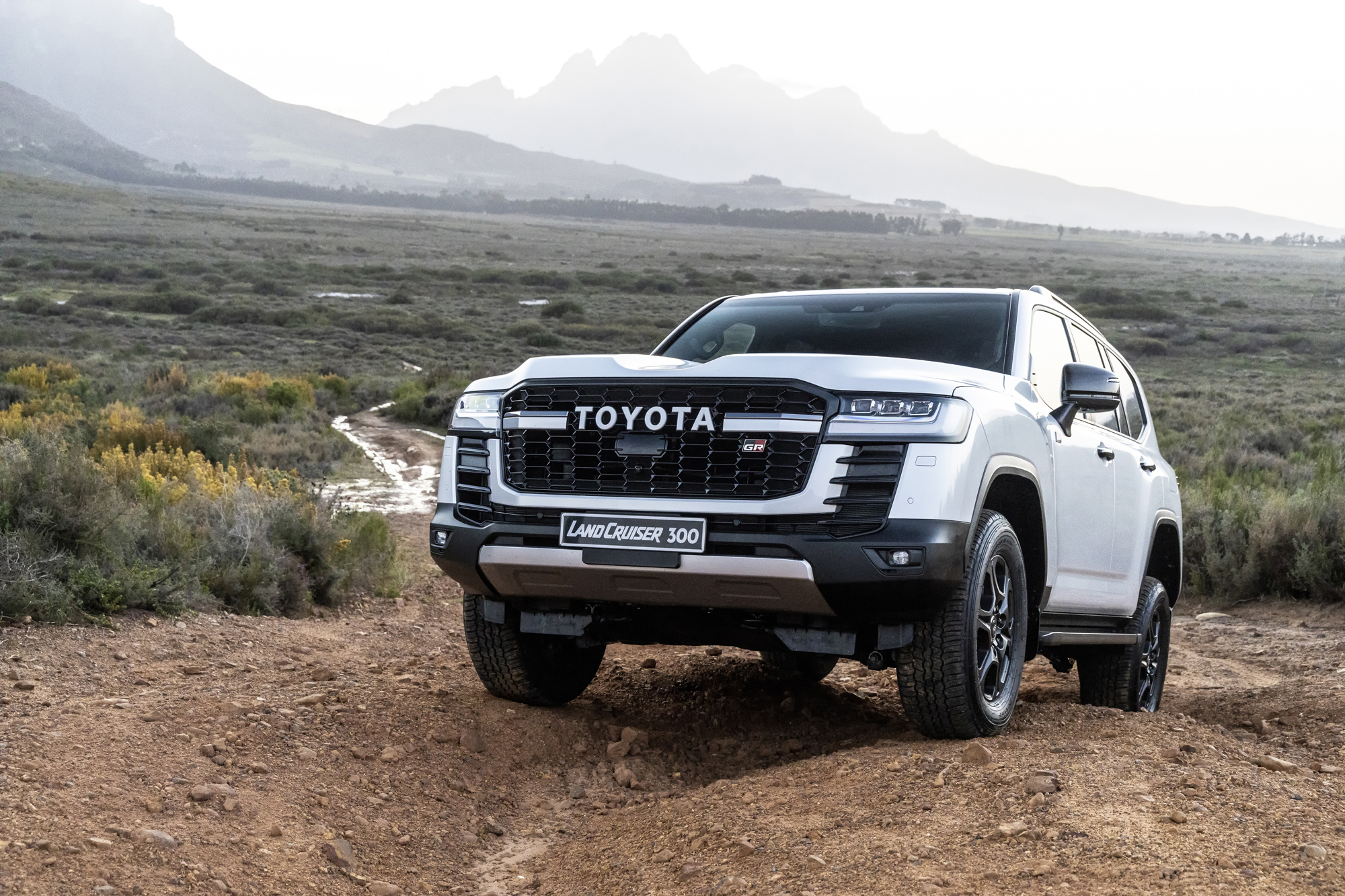White Toyota Land Cruiser GR-S SUV off-roading HD Wallpaper