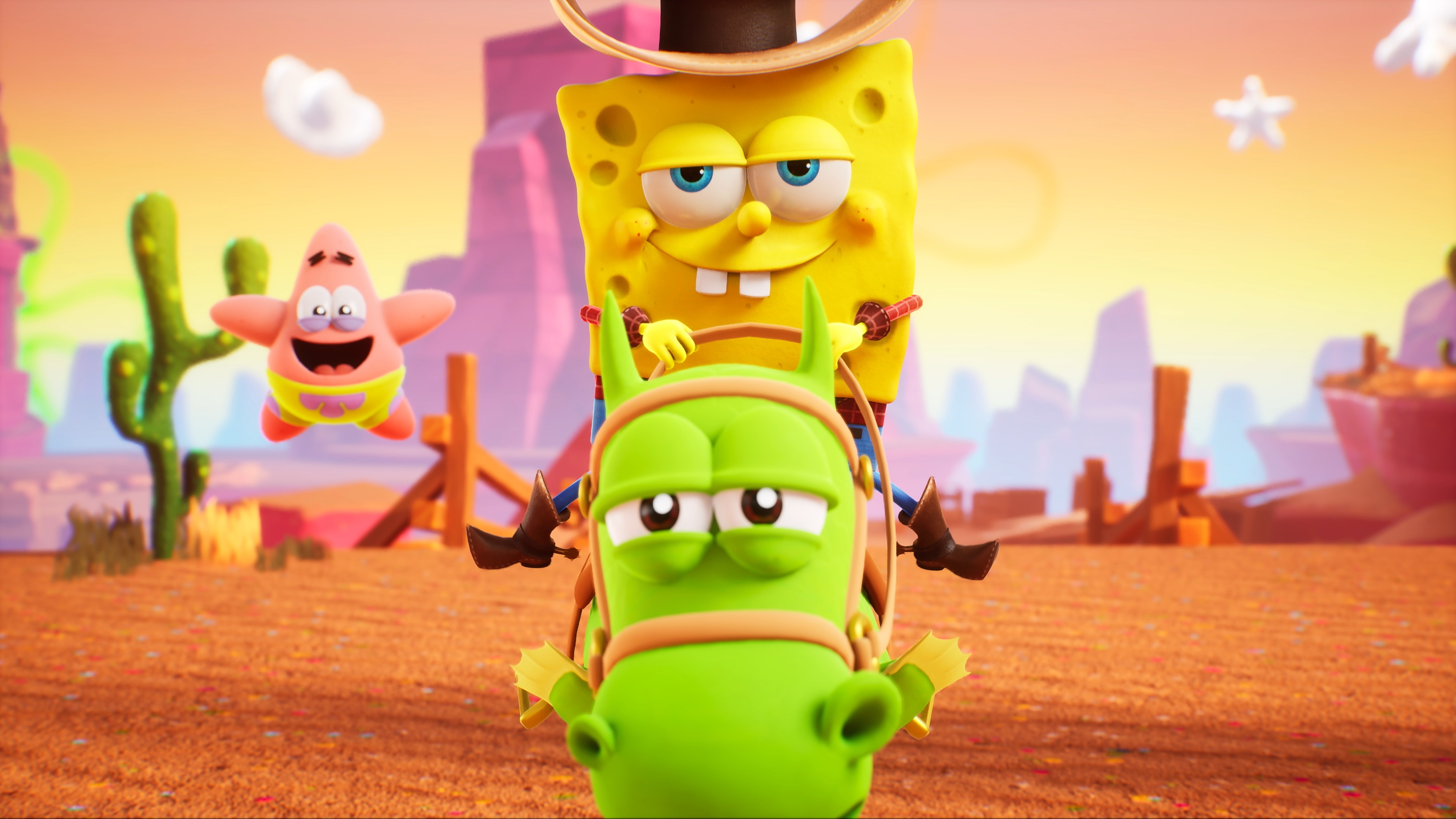SpongeBob SquarePants and Patrick Star in Cosmic Shake Wild West HD Wallpaper