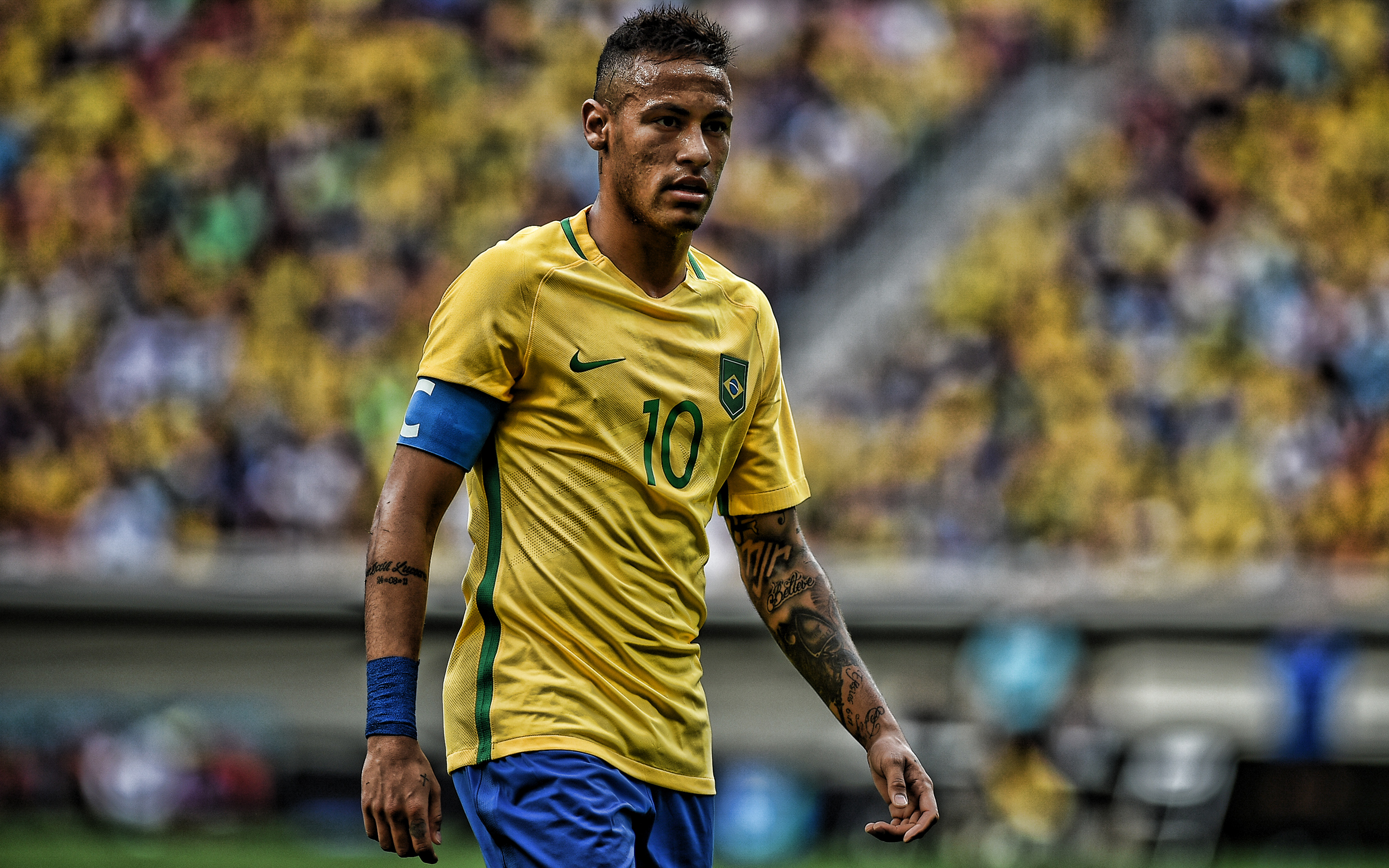 Neymar in Brazil National Football Team jersey HD Wallpaper