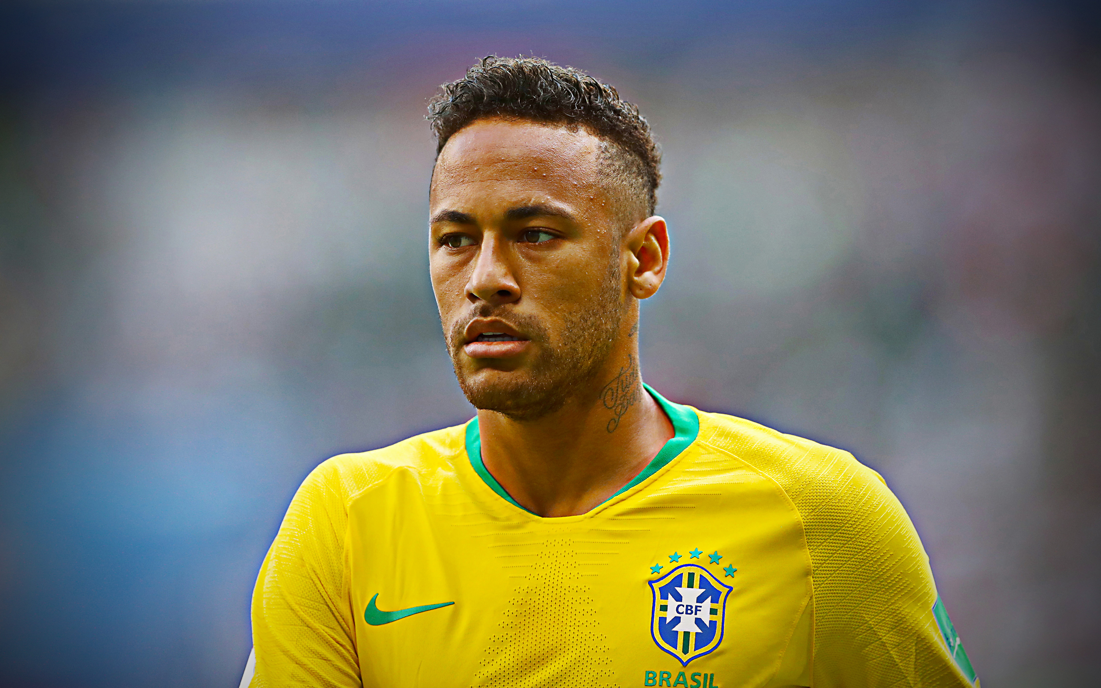 Neymar in Brazil National Football Team Jersey HD Wallpaper