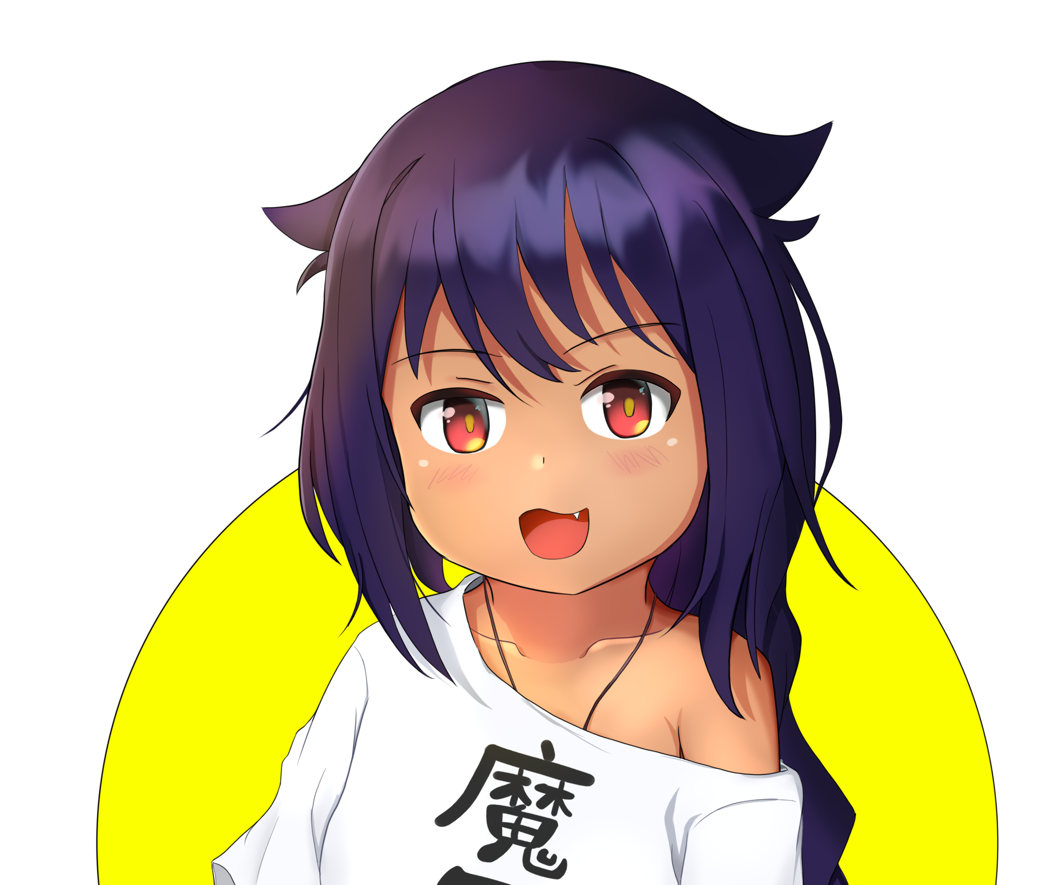Jahy smiling with fangs and purple hair HD Wallpaper