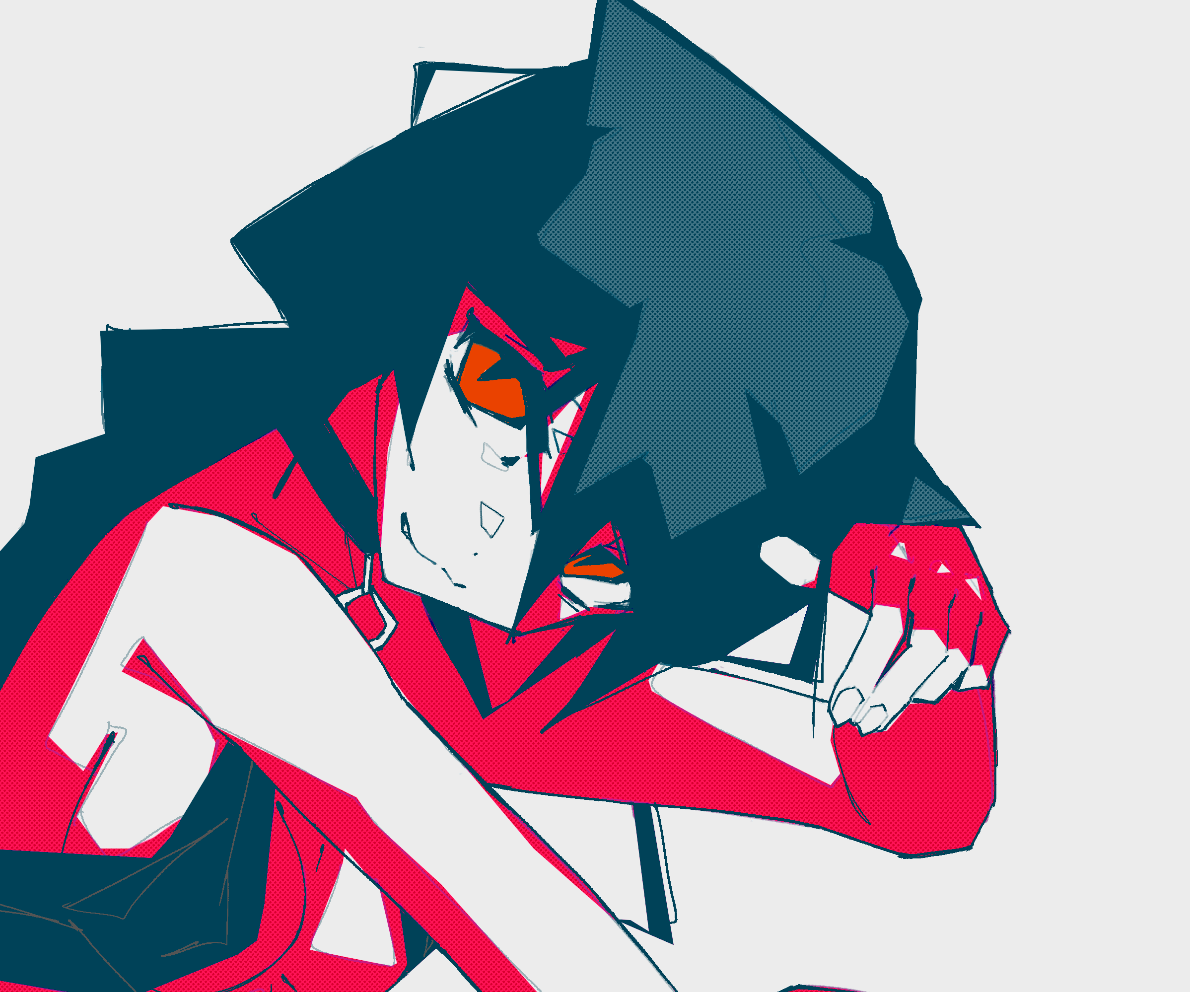 Jahy in striking red and teal colors HD Wallpaper