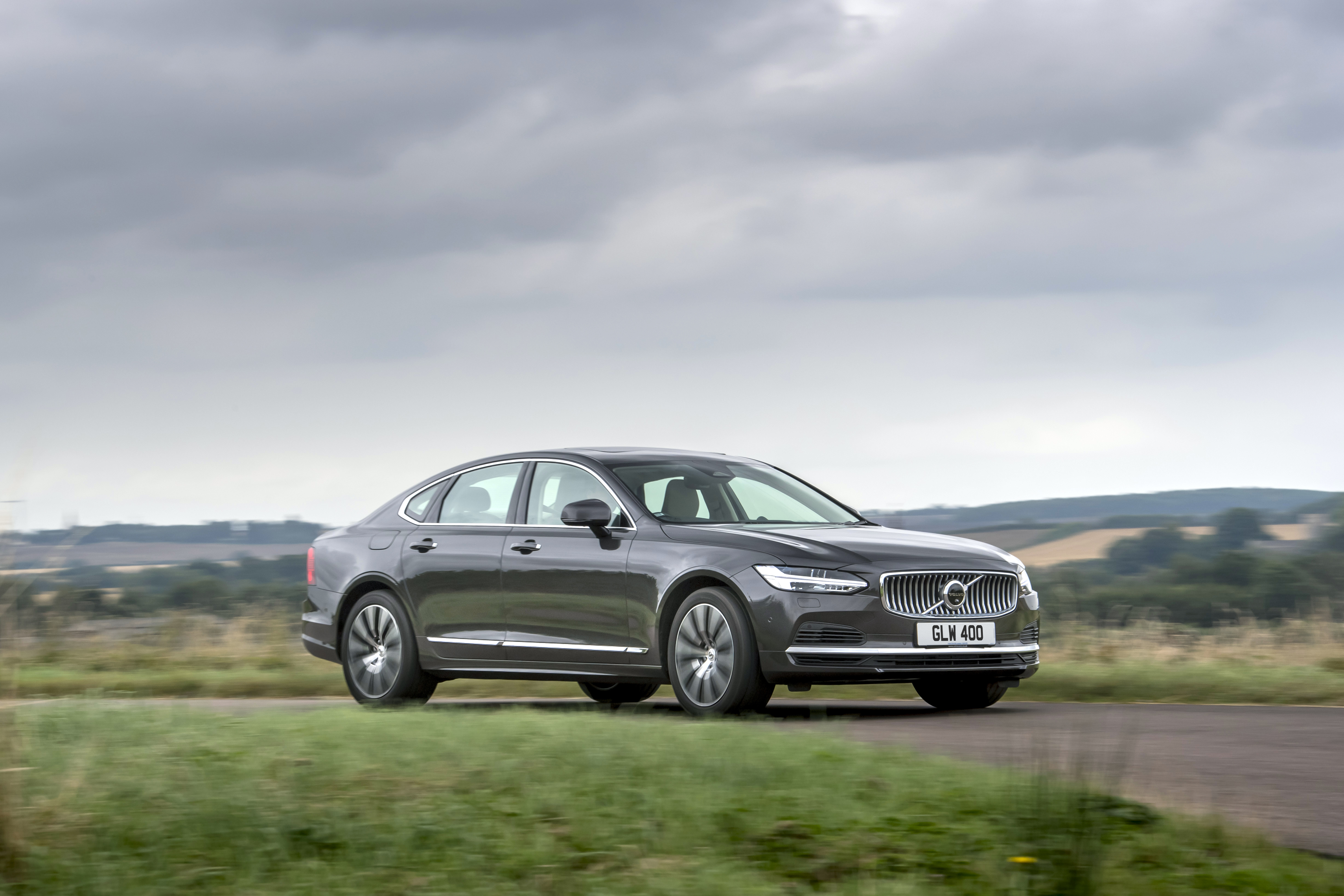 Volvo S90 T8 AWD Luxury Car on a Rural Road HD Wallpaper
