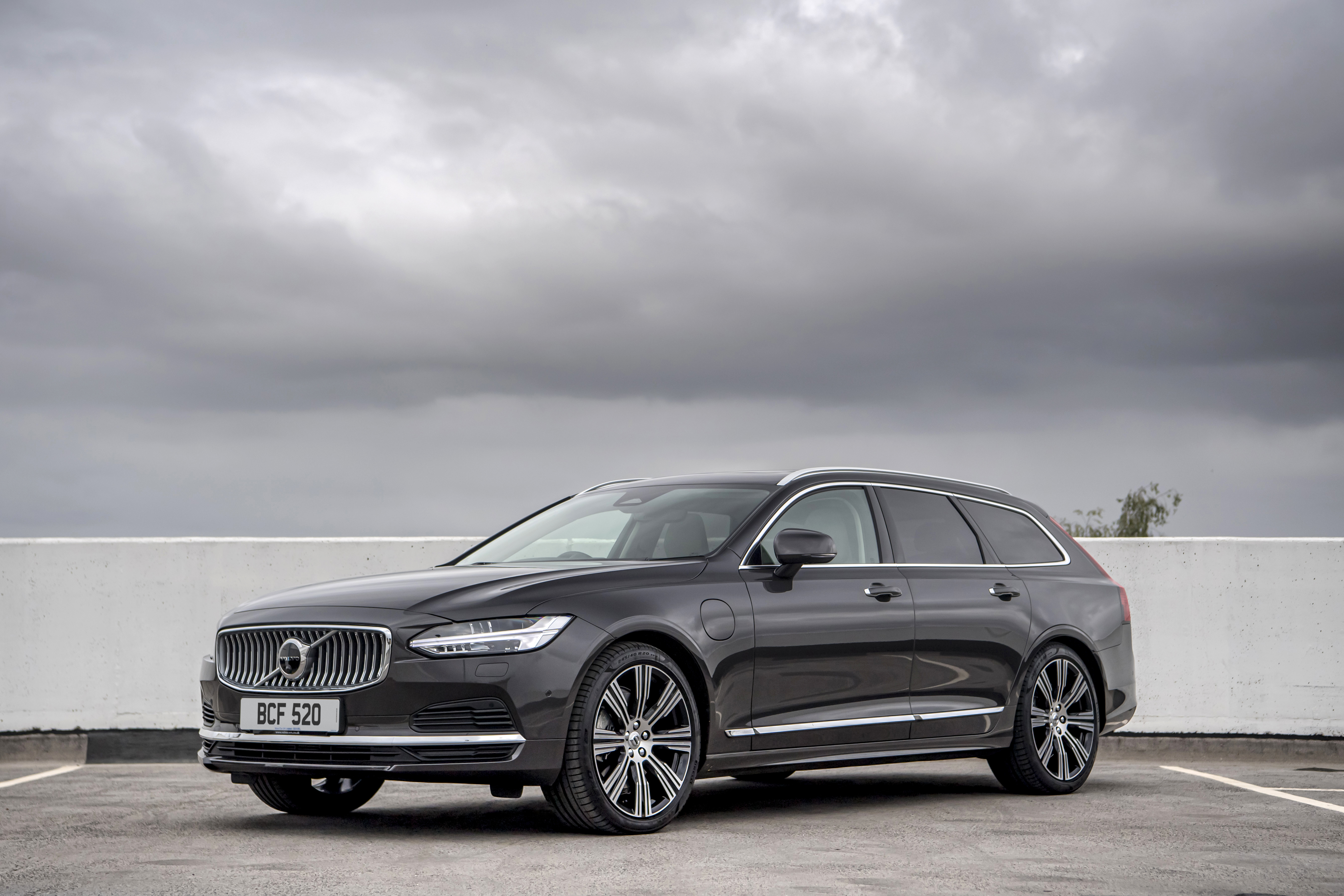 Volvo V90 T6 AWD Luxury Car Under Cloudy Sky HD Wallpaper