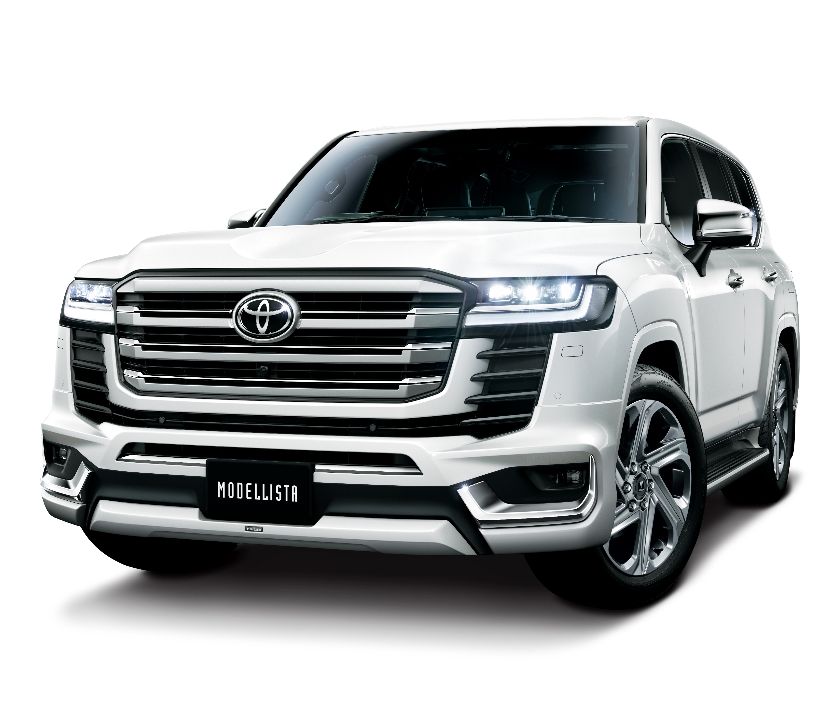 White Toyota Land Cruiser Modellista SUV HD Wallpaper
