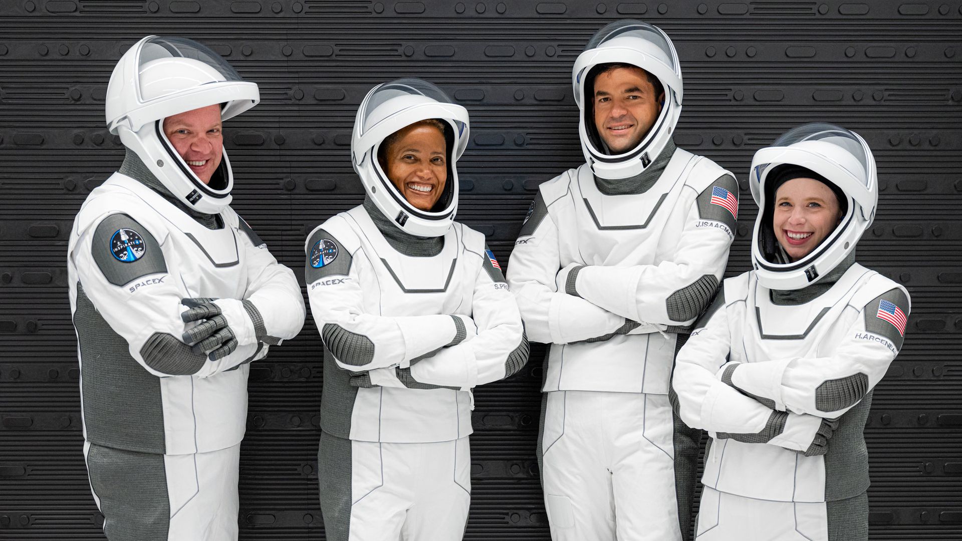 Inspiration4 Crew in SpaceX Suits HD Wallpaper